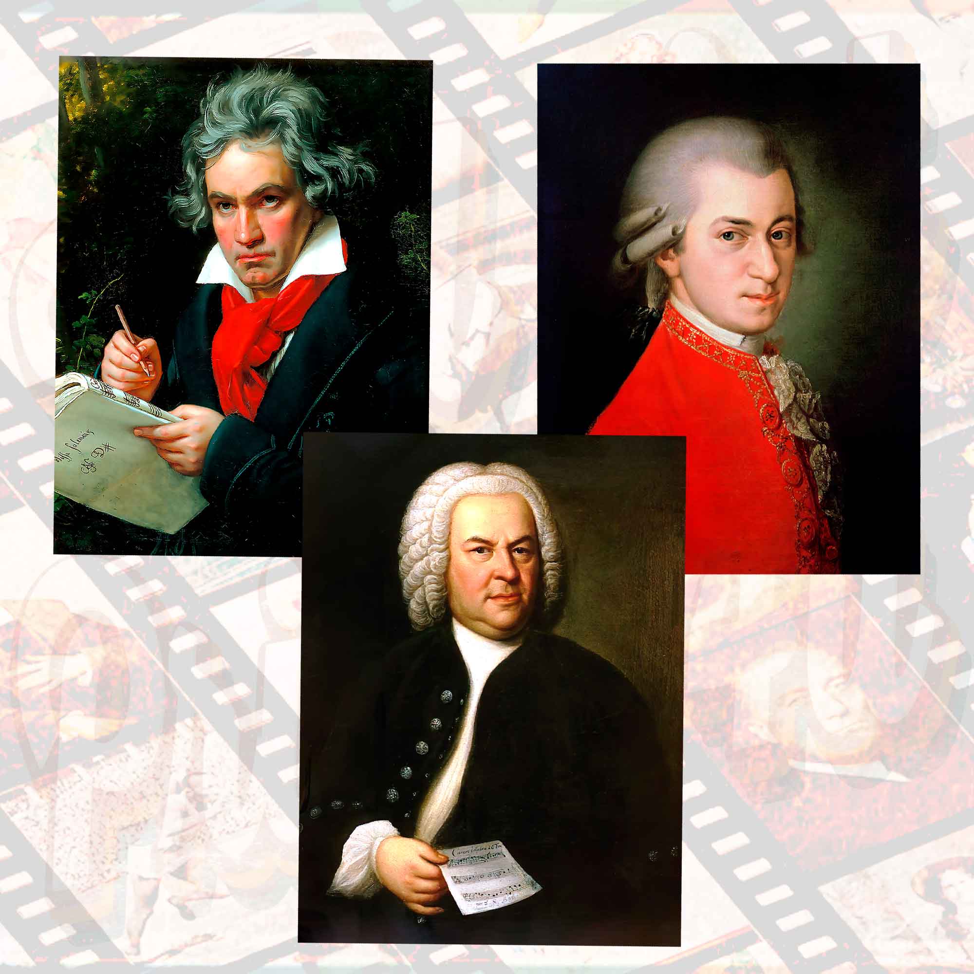 Bumper Vintage Composer Pack: Beethoven, Bach, Mozart Composer Portrait Printable Digital Download Prints. - WallArtPrints4U