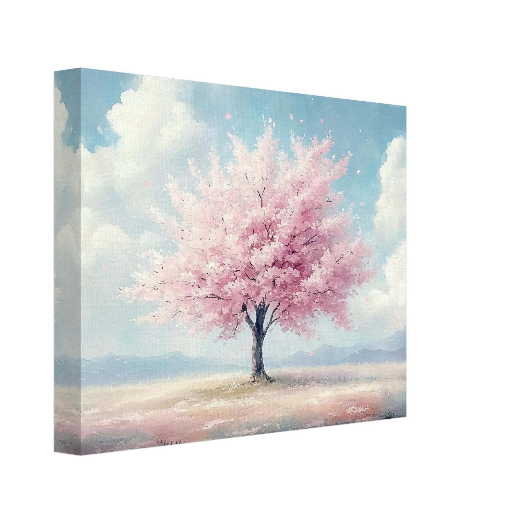 Cherry Blossom Canvas Wall Art Japanese Sakura Tree Pink Watercolor Minimalist Floral Canvas Print Pastel Wall Decor - WallArtPrints4U