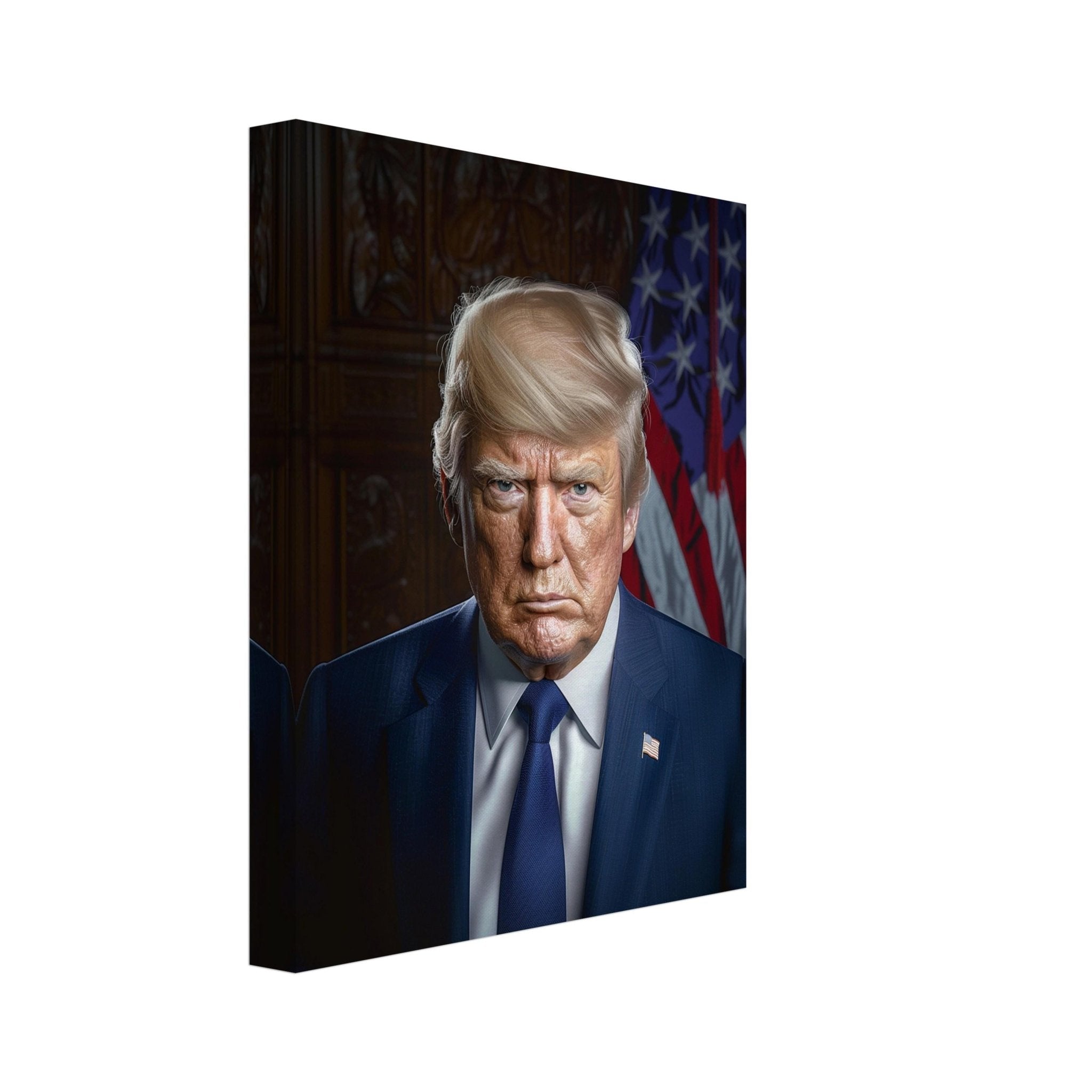 Donald Trump Canvas Print Cinematic Presidential Portrait Version 02 47th President Patriotic USA Art Gift - WallArtPrints4U