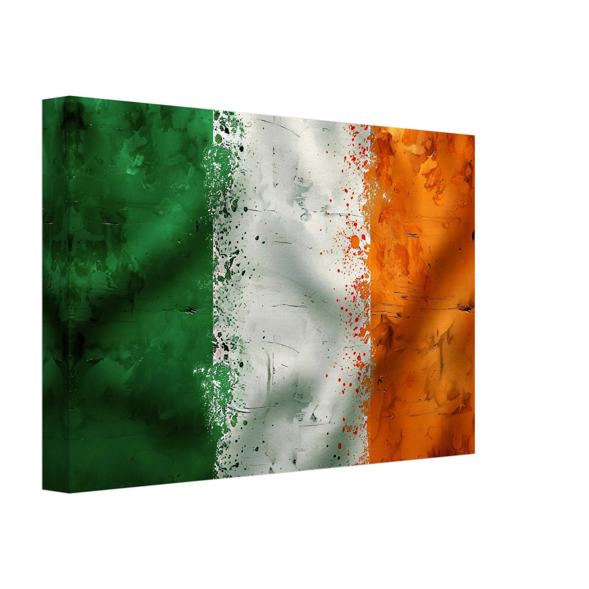 Grungy Irish Flag Canvas Distressed Ireland Wall Art St Patricks Day Vintage Decor - WallArtPrints4U