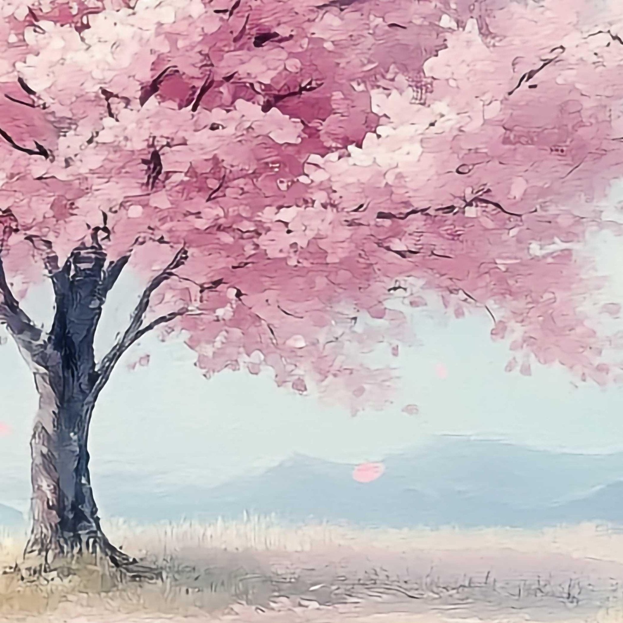 Japanese Cherry Blossom Poster Pink White Sakura Wall Art Pastel Floral Decor Minimalist Watercolor Print - WallArtPrints4U