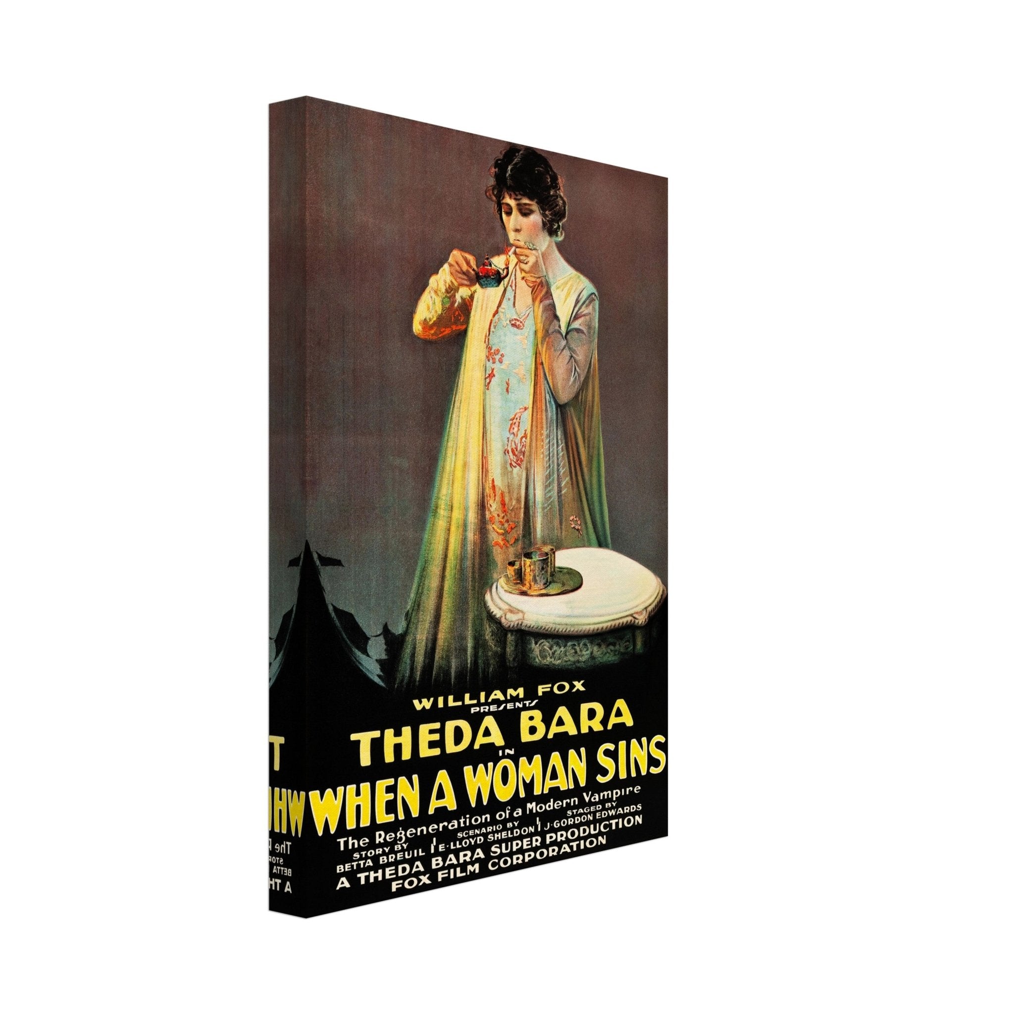 Vintage Theda Bara Canvas, Vintage Movie Photo 1915 When A Woman Sins Theda Bara Canvas Print - WallArtPrints4U