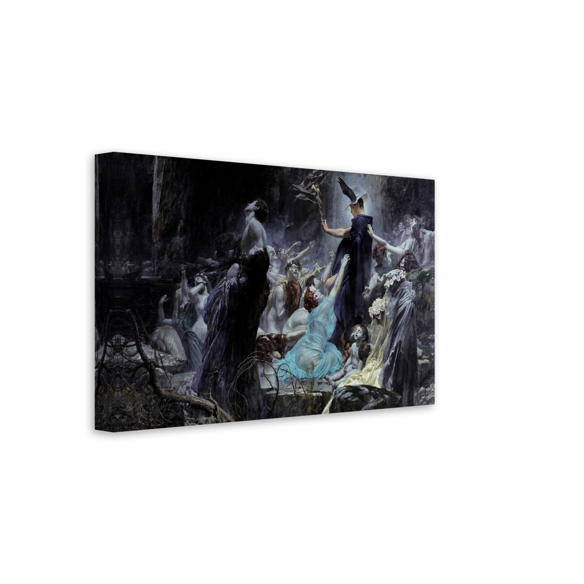 Adolf Hiremy Hirsch Canvas Print, Souls On The Banks Of The Archeron Canvas - WallArtPrints4U