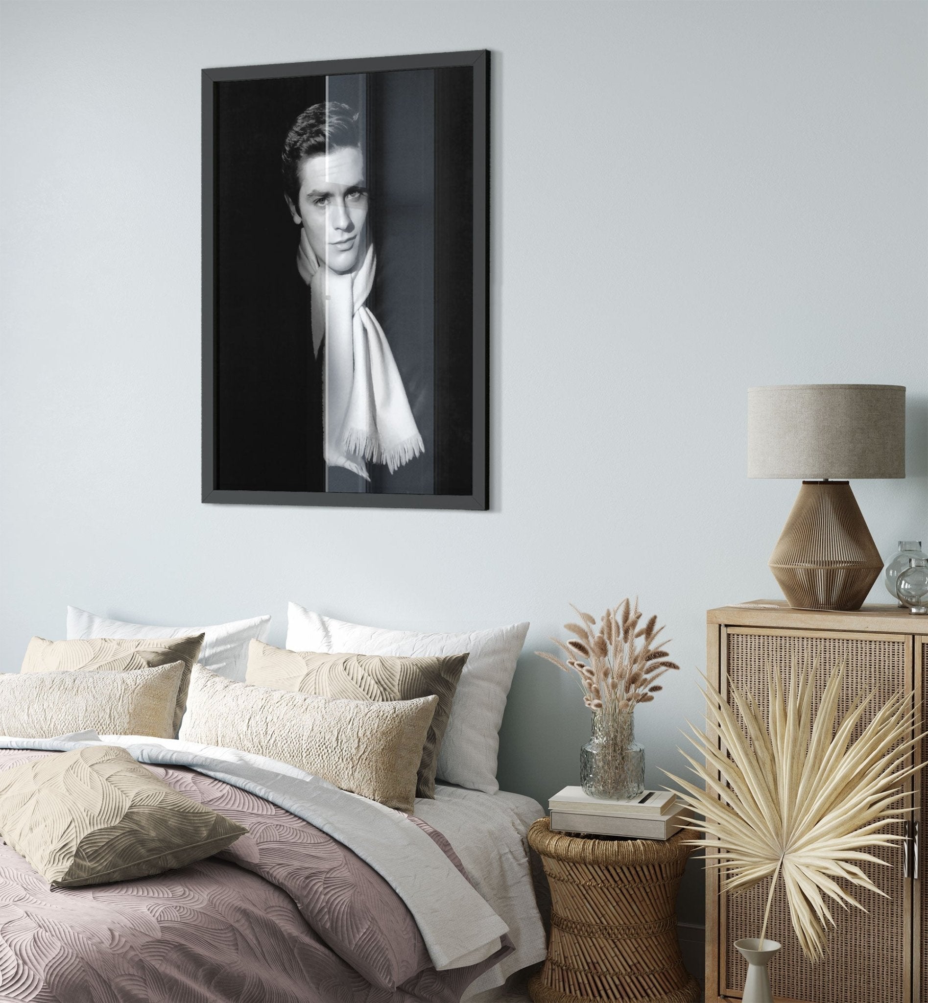 Alain Delon Framed, 1960'S Male Sex Symbol, Vintage Photo, Alain Delon Framed Print, Silver Screen Star - WallArtPrints4U