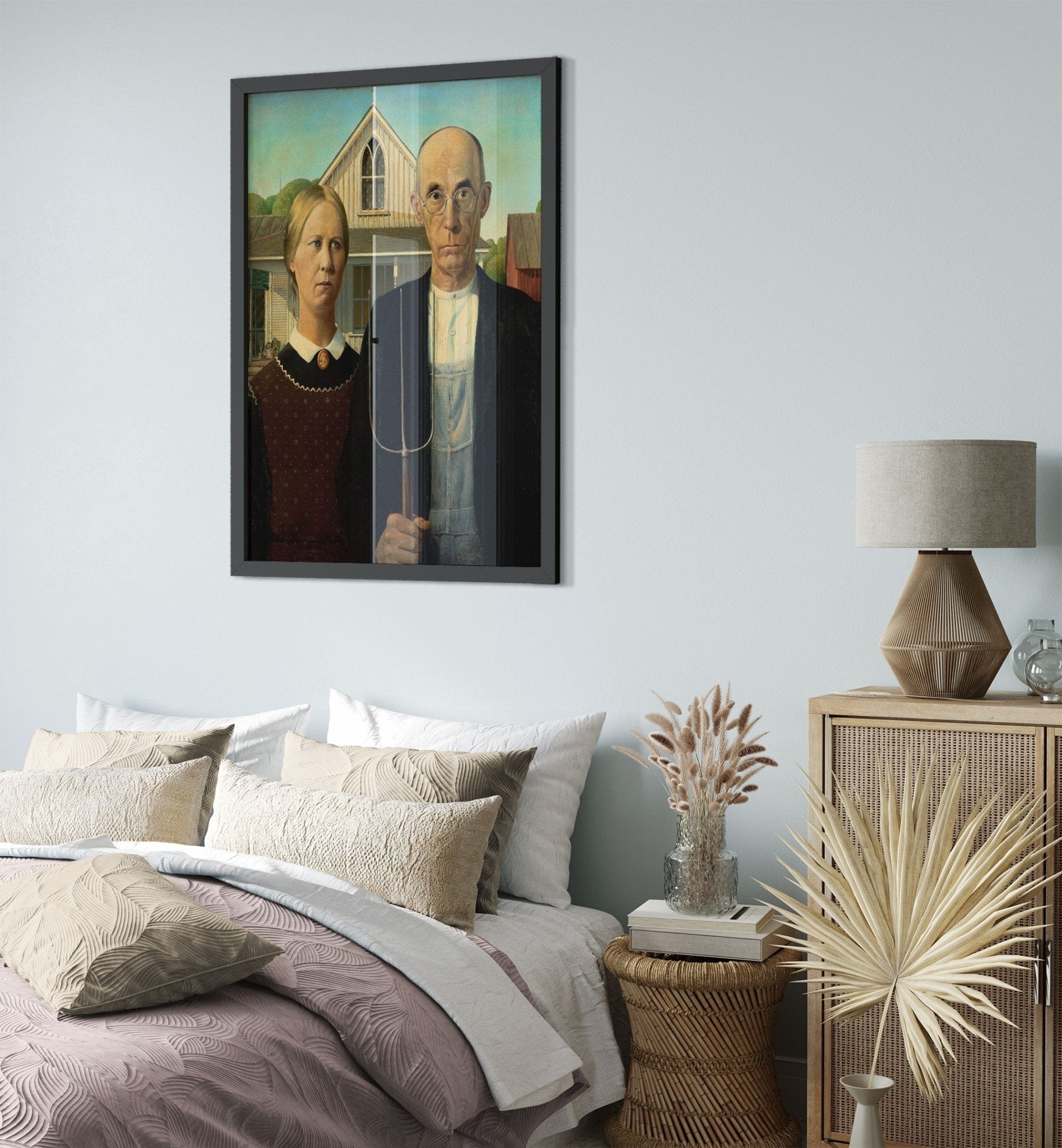 American Gothic Framed, Grant Wood 1930 - American Gothic Framed Print - WallArtPrints4U