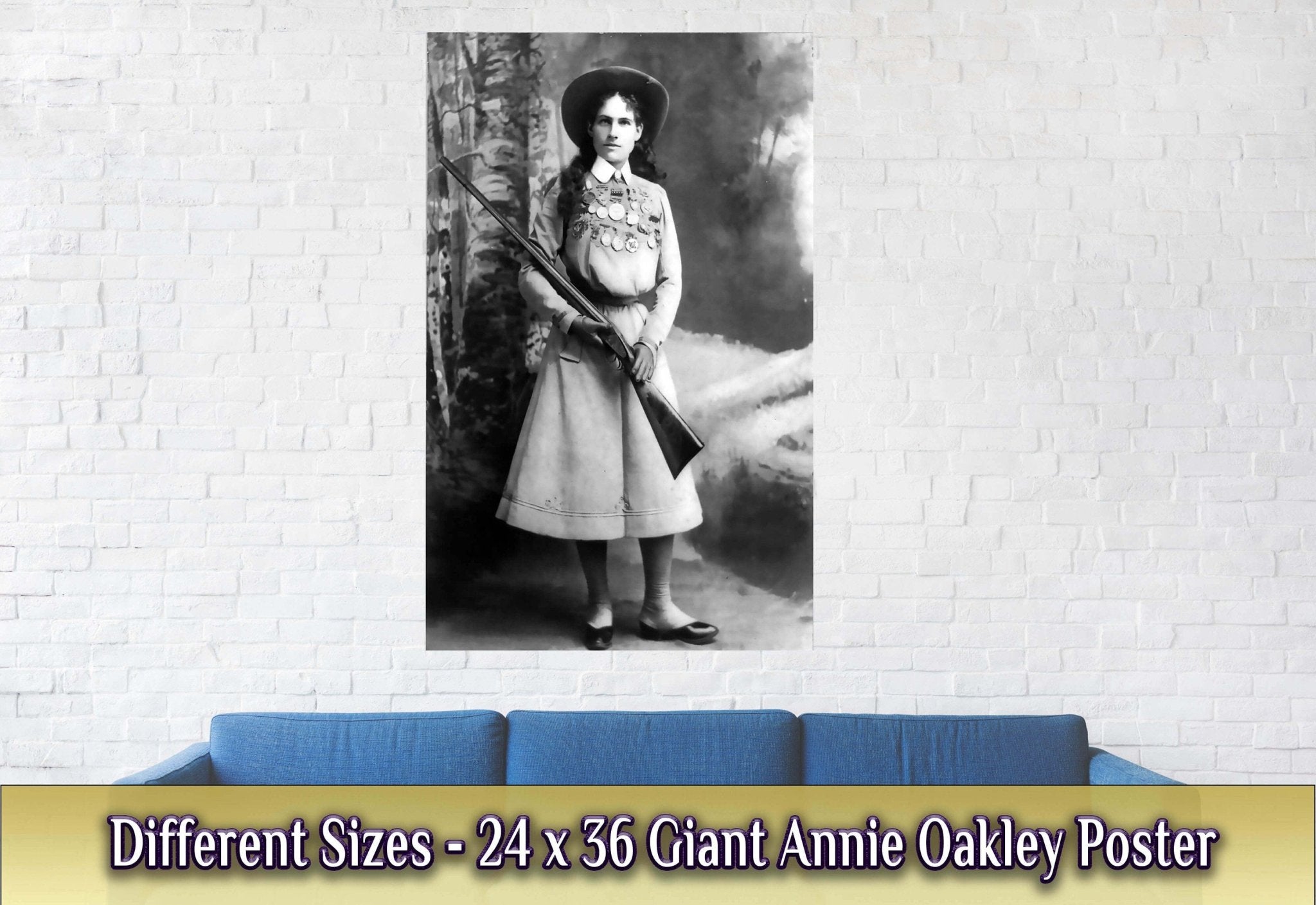 Annie Oakley Poster, Sharp Shooter, Vintage Photo - Iconic Annie Oakley Print - Little Sure Shot - WallArtPrints4U