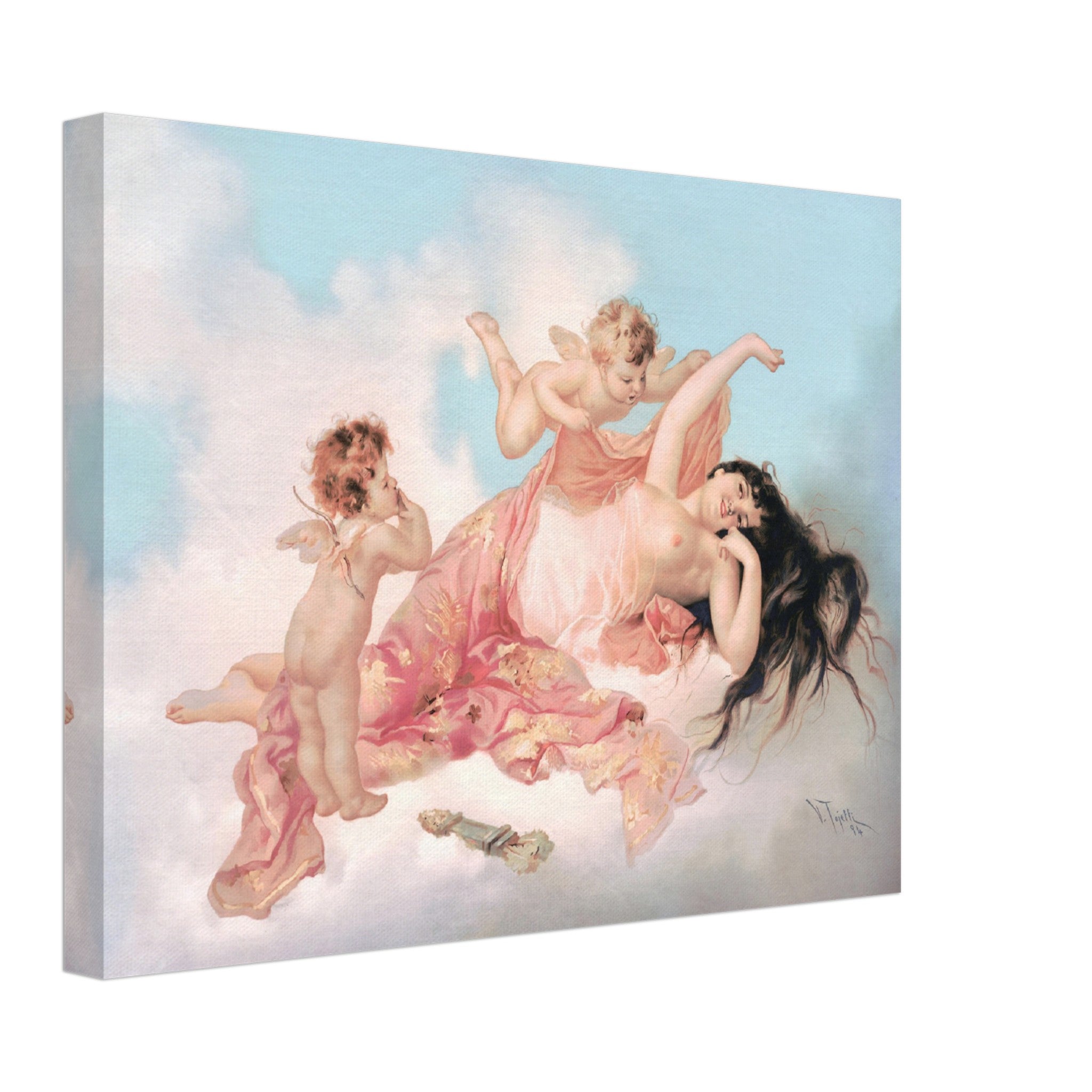 Awakening Of Love Canvas Print Valentines Gift Canvas Print, Virgilio Tojett 1894 - WallArtPrints4U