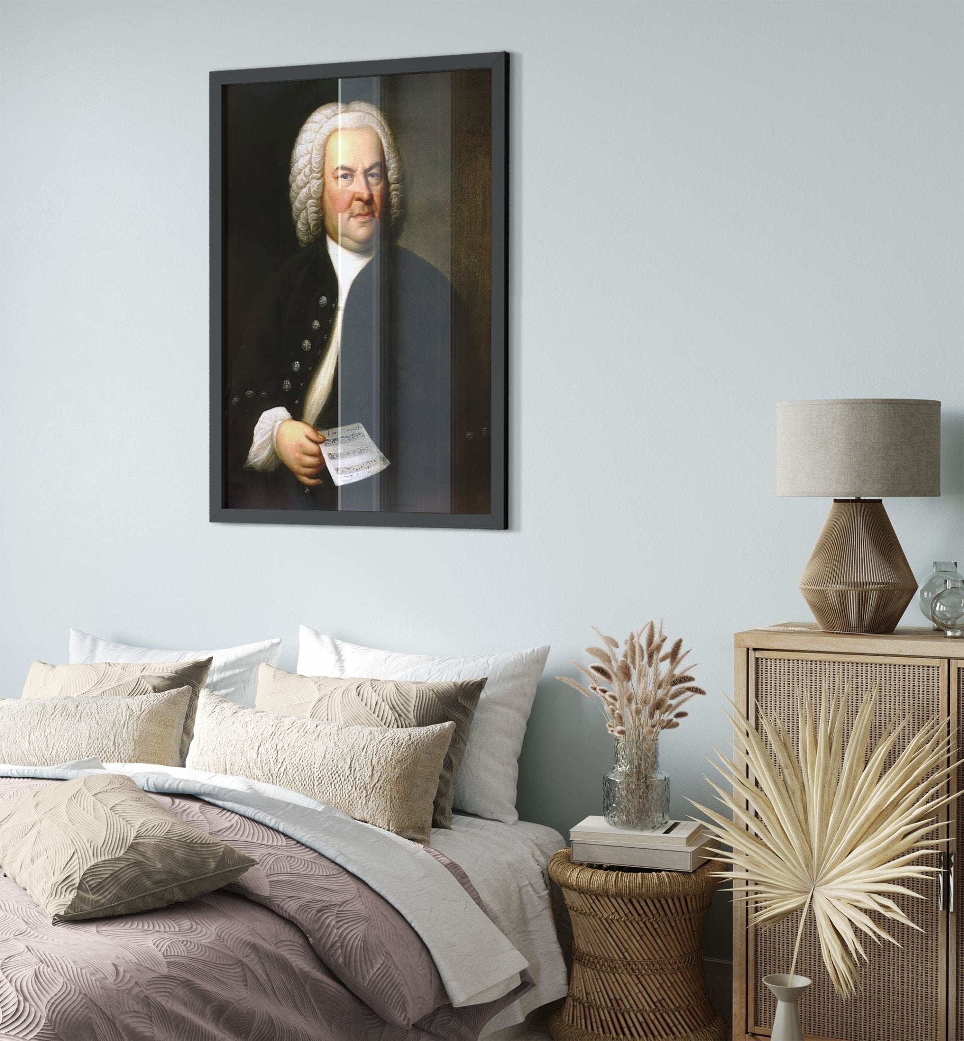 Bach Framed, 17th Century Composer Johannes Sebastian Bach Framed Print Vintage Portrait Framed Print - WallArtPrints4U