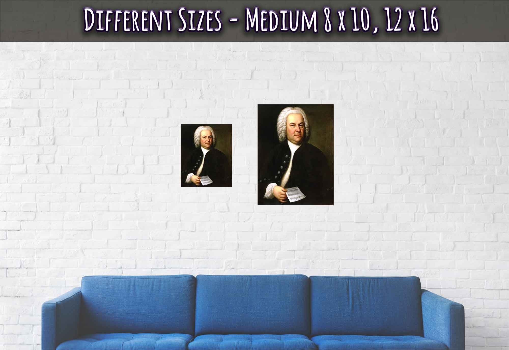 Bach Poster, 17th Century Composer Johannes Sebastian Bach Print Vintage Portrait Print - WallArtPrints4U