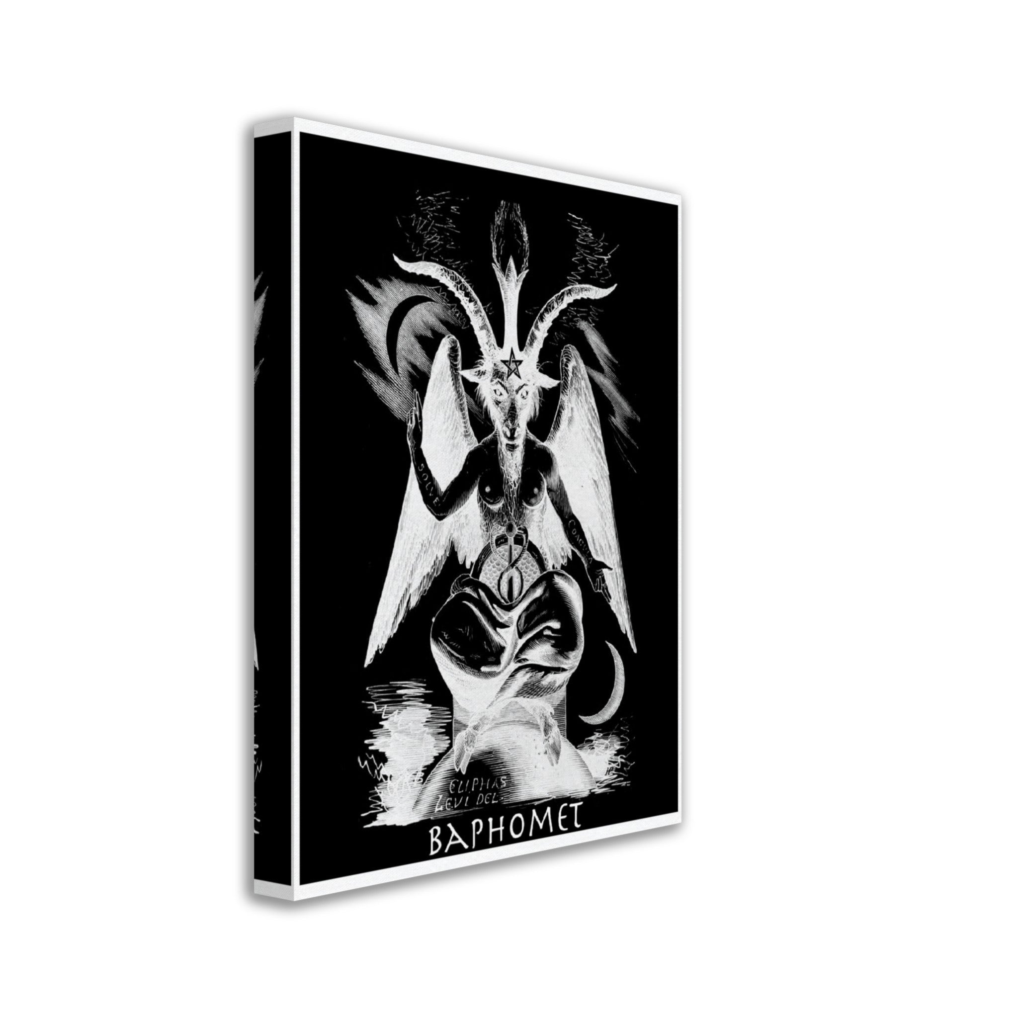 Baphomet Canvas, White Devil Halloween Wall Art, Lucifer Devil Canvas - WallArtPrints4U