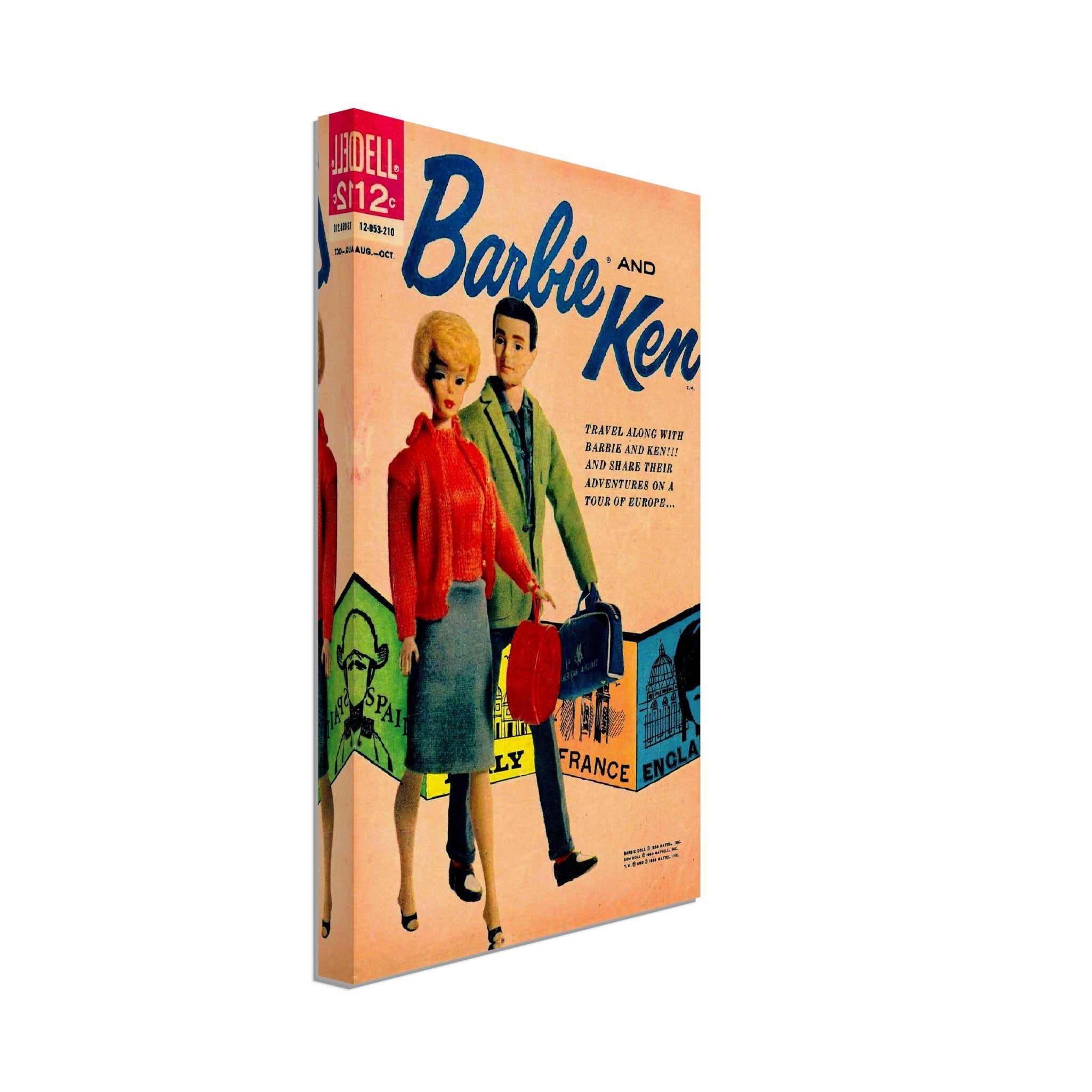 Barbie And Ken Canvas - Travel Canvas Tour Of Europe - Barbie & Ken Canvas Print Canvas 1962 - WallArtPrints4U
