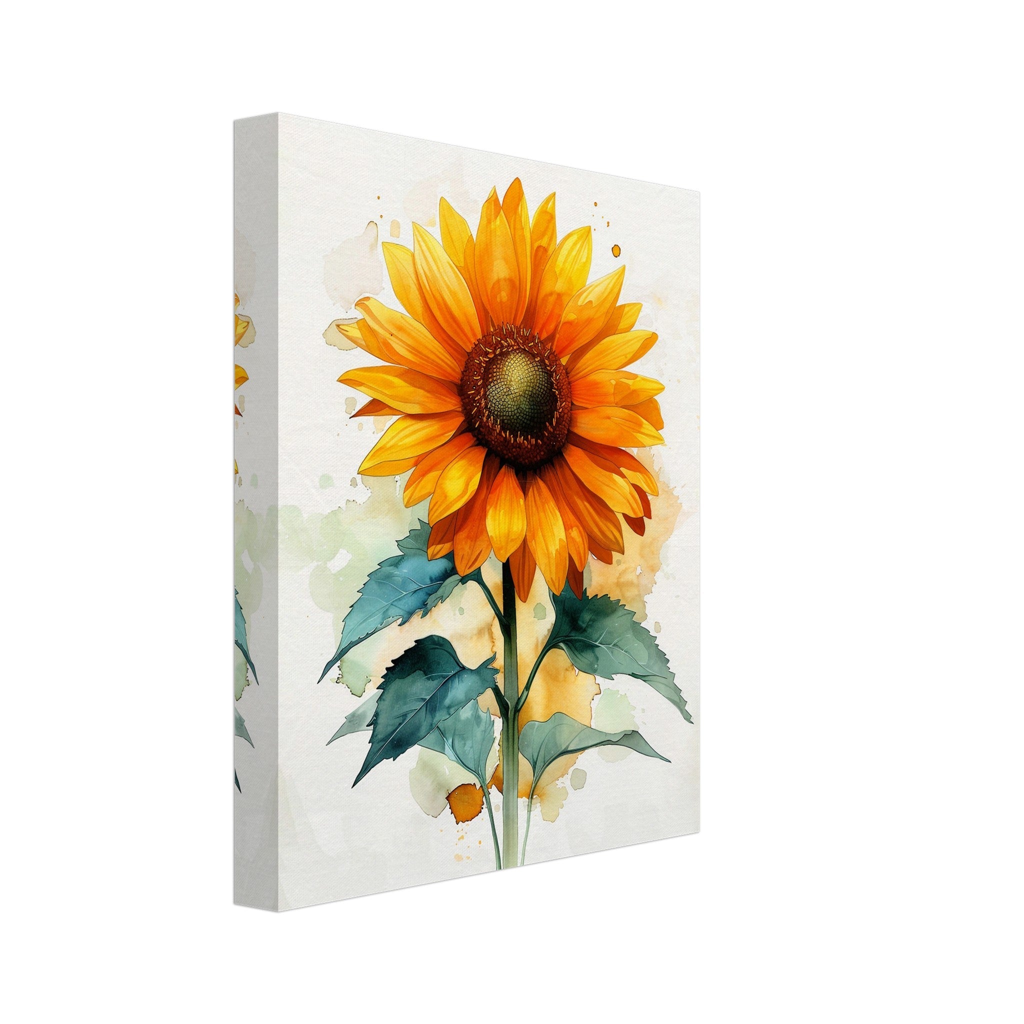 Beautiful Watercolour Sunflower Canvas Print - WallArtPrints4U