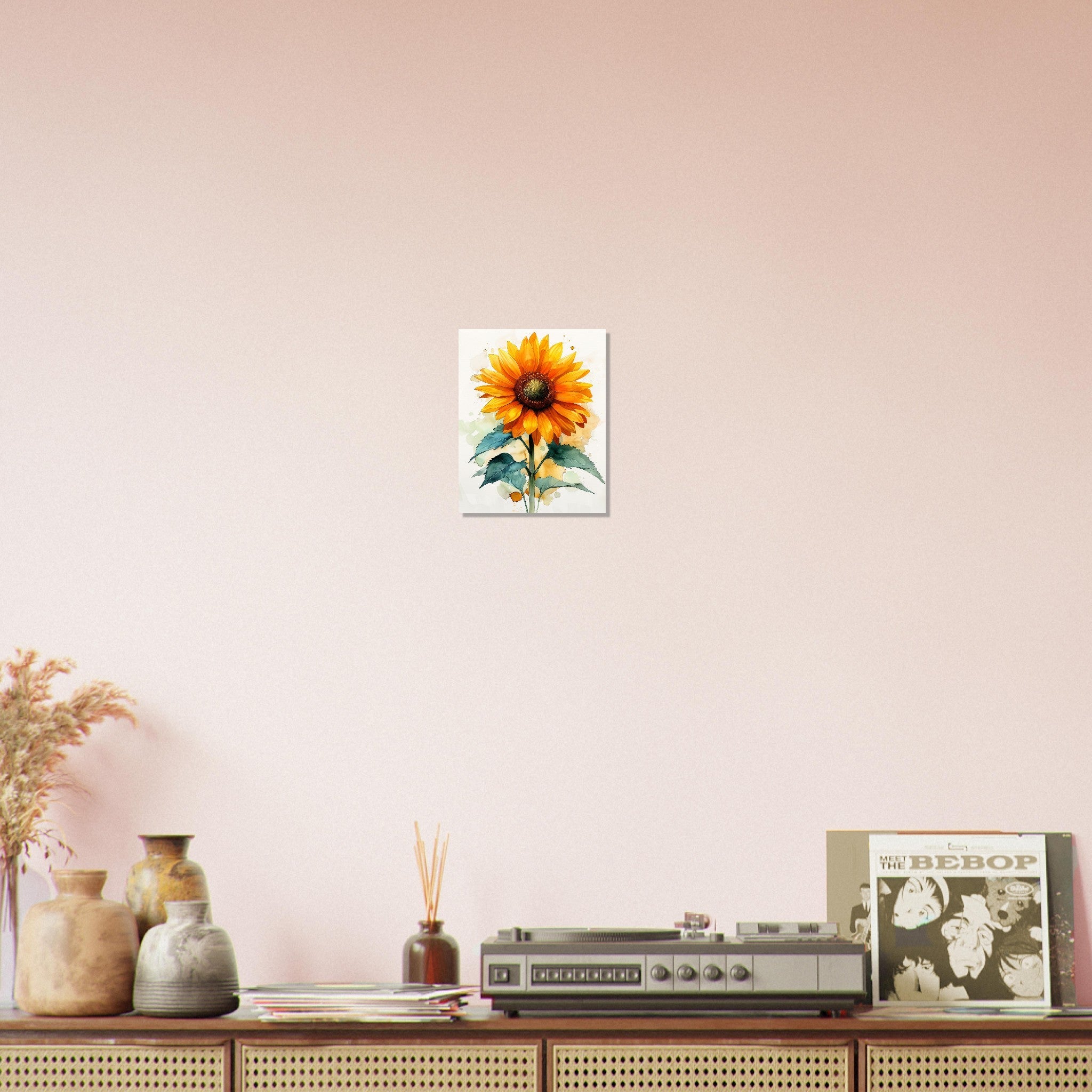 Beautiful Watercolour Sunflower Poster Print - WallArtPrints4U