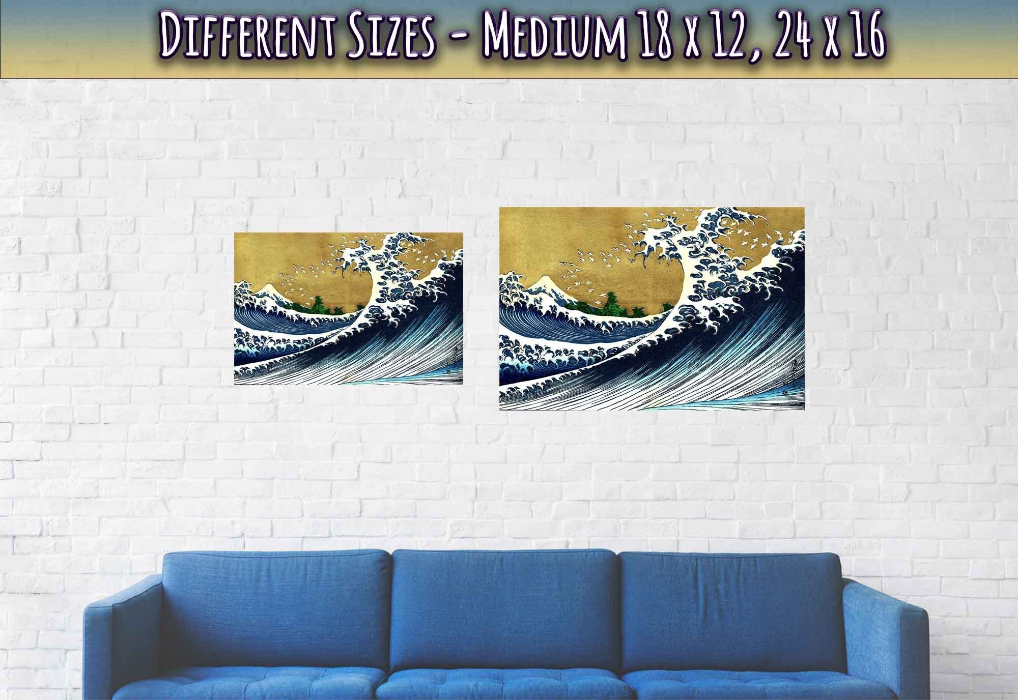 Big Wave Hokusai Poster, Katsushika Hokusai 1833 - Big Wave 100 Views Of Fuji Print - WallArtPrints4U