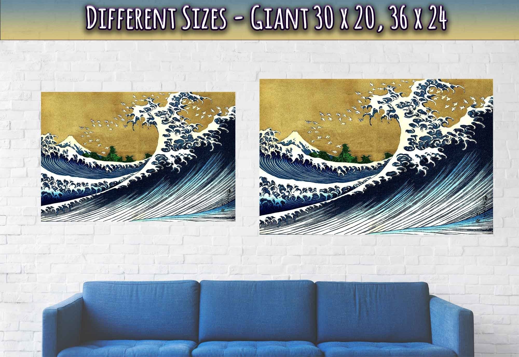 Big Wave Hokusai Poster, Katsushika Hokusai 1833 - Big Wave 100 Views Of Fuji Print - WallArtPrints4U