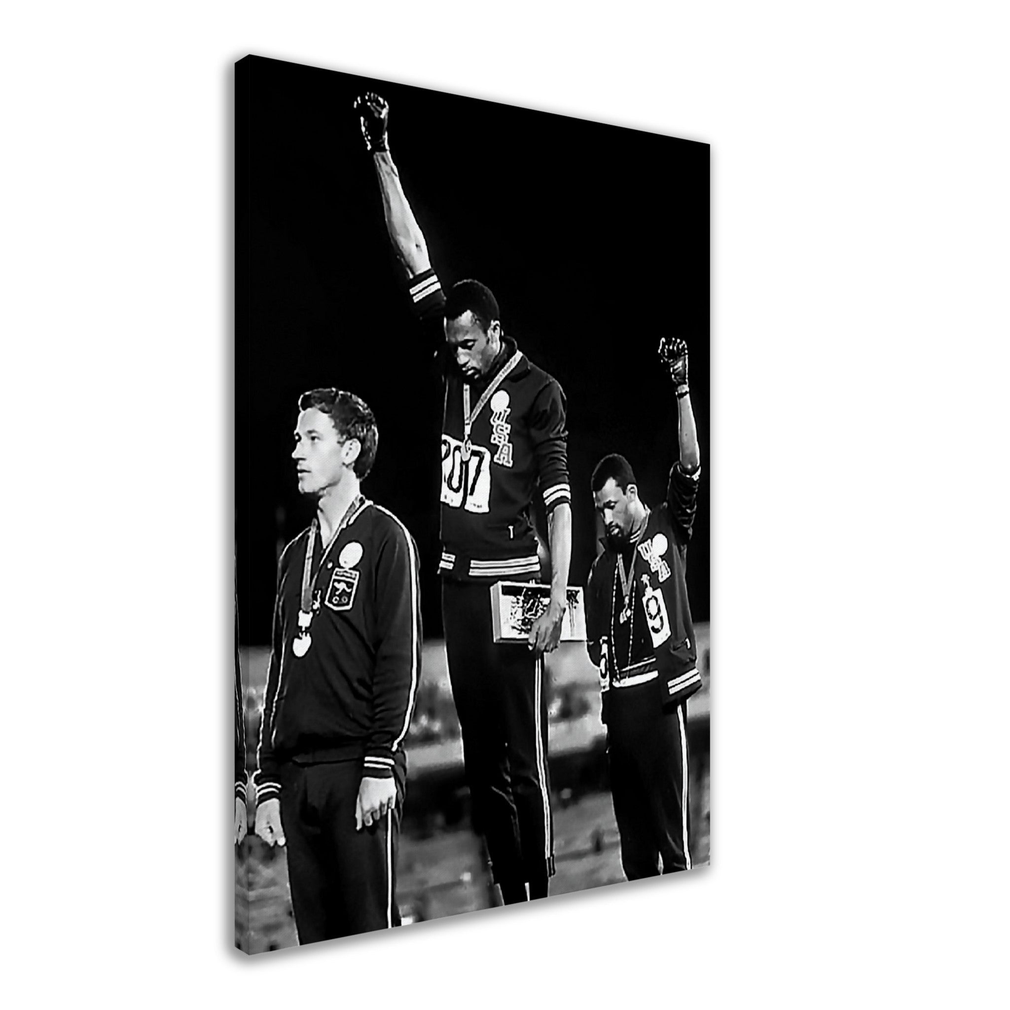 Black History Canvas Print, Famous Canvas From 1968 In Black & White Vintage Black History Salute Canvas - WallArtPrints4U