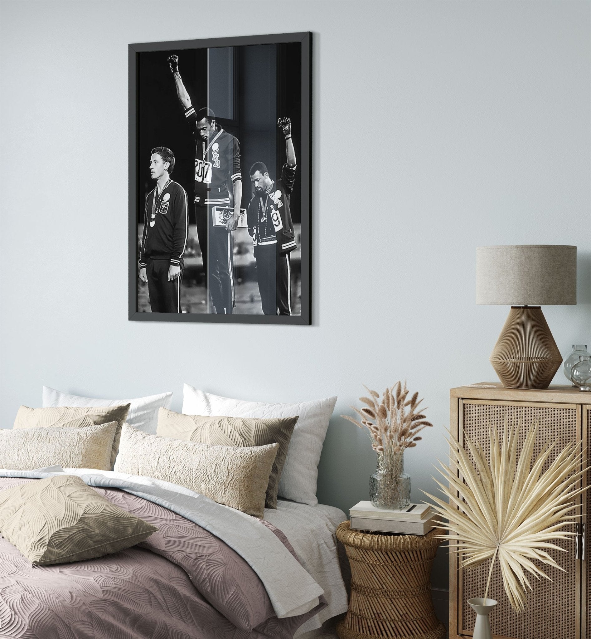 Black History Framed Print, Famous Framed From 1968 In Black & White Vintage Black History Salute Framed - WallArtPrints4U