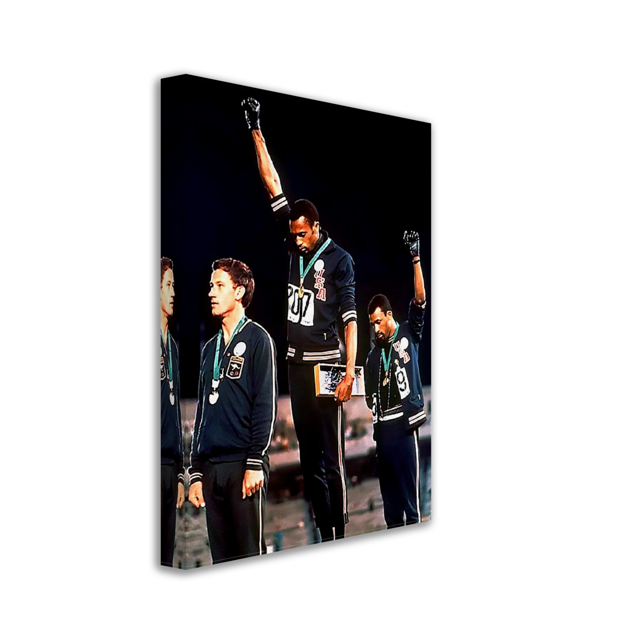 Black Power Canvas Print, Famous Photo From 1968, Vintage Black History Salute Canvas - WallArtPrints4U