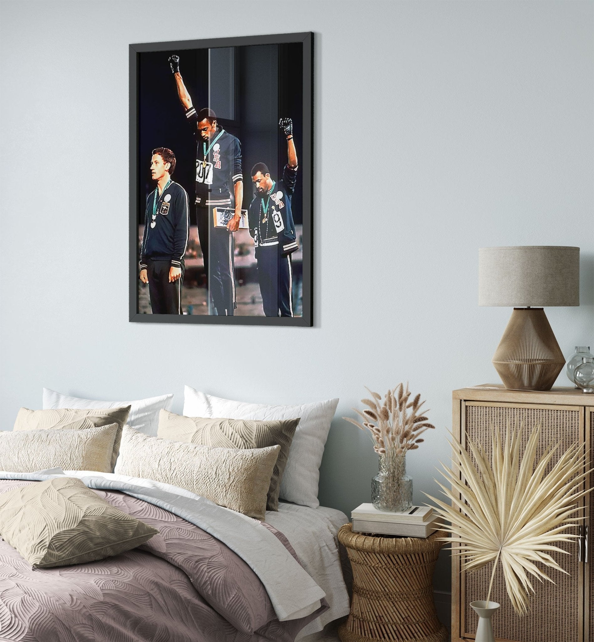 Black Power Framed Print, Famous Photo From 1968, Vintage Black History Salute Framed - WallArtPrints4U