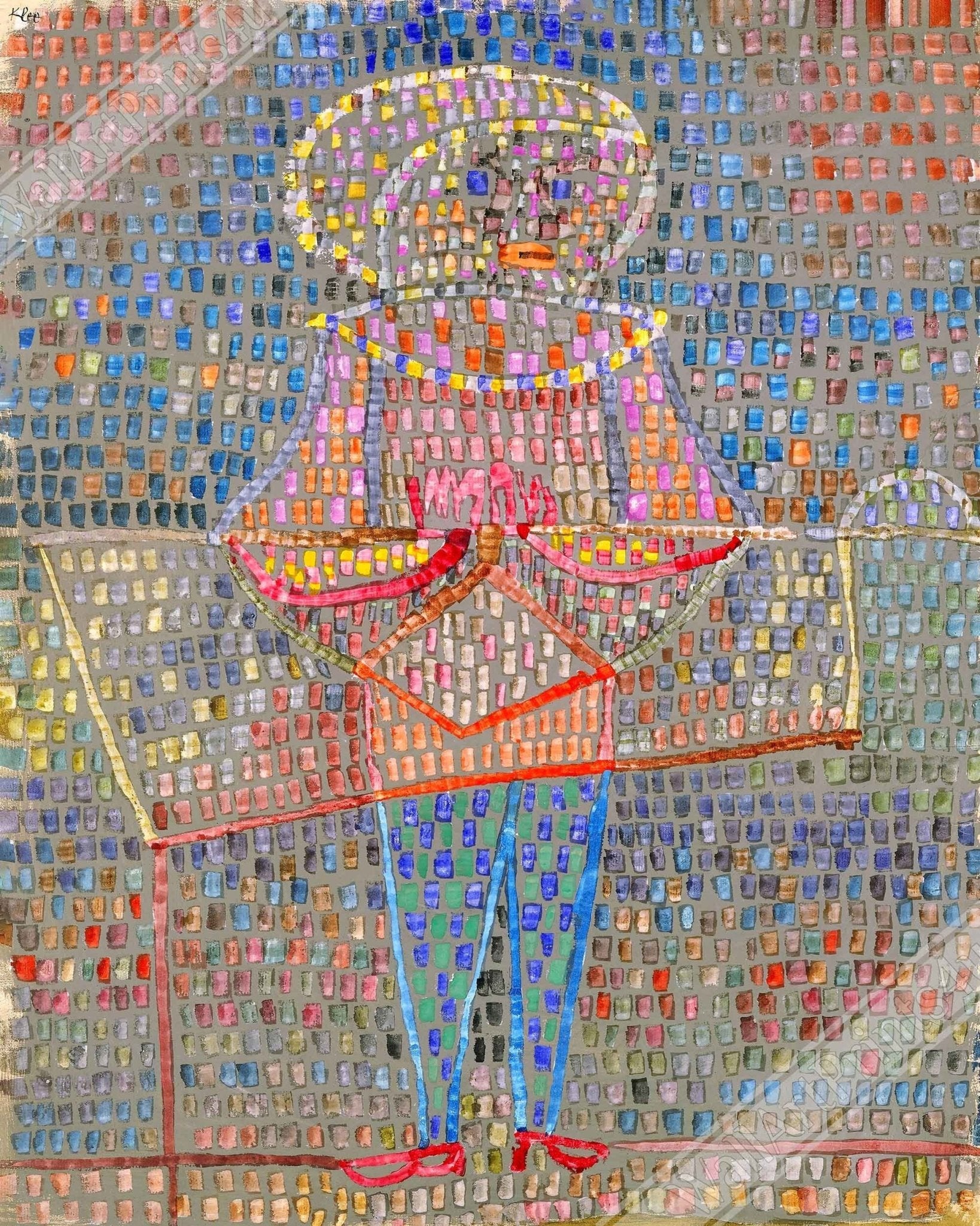 Boy In A Fancy Dress Framed Print, Paul Klee Frameds Abstract Boy Fancy Dress Art UK, EU USA Domestic Shipping - WallArtPrints4U