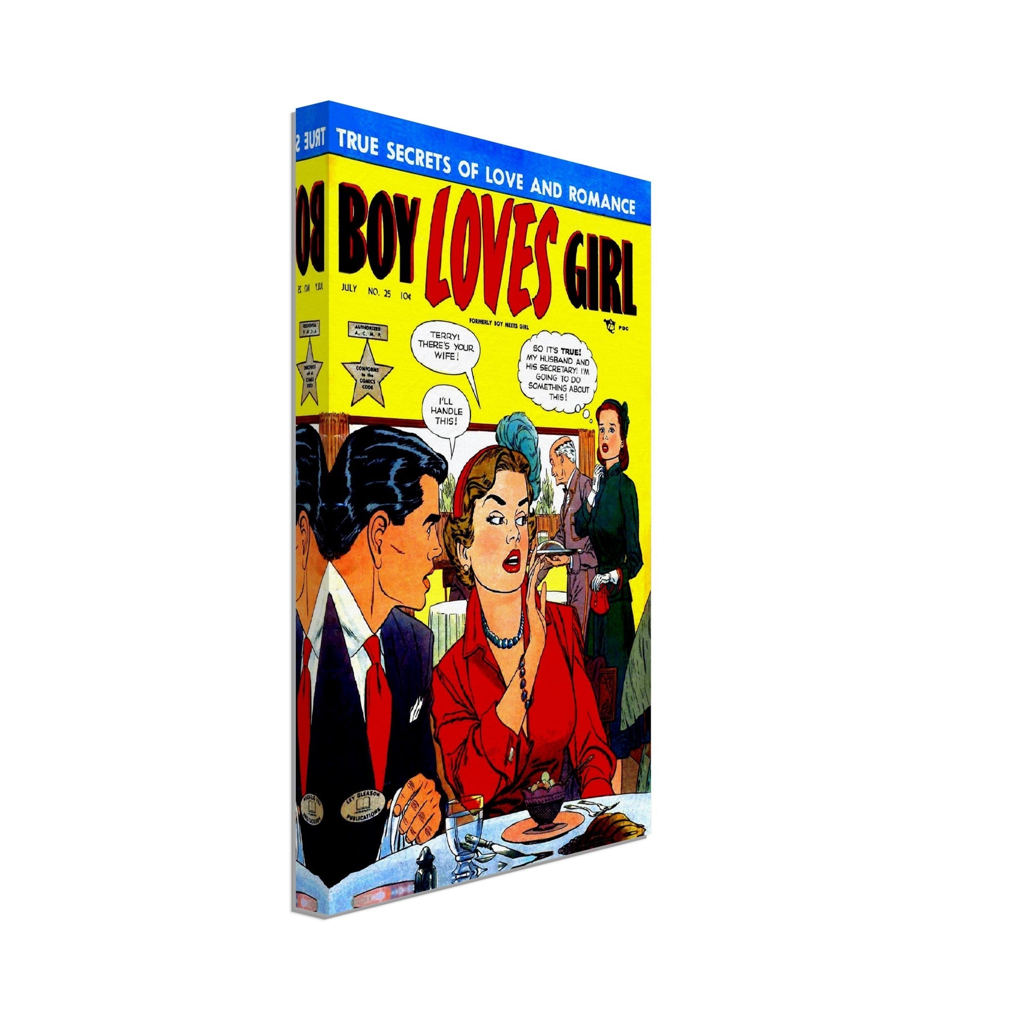 Boy Loves Girl Canvas Print No 25 - Vintage Romance Canvas From 1952 - WallArtPrints4U