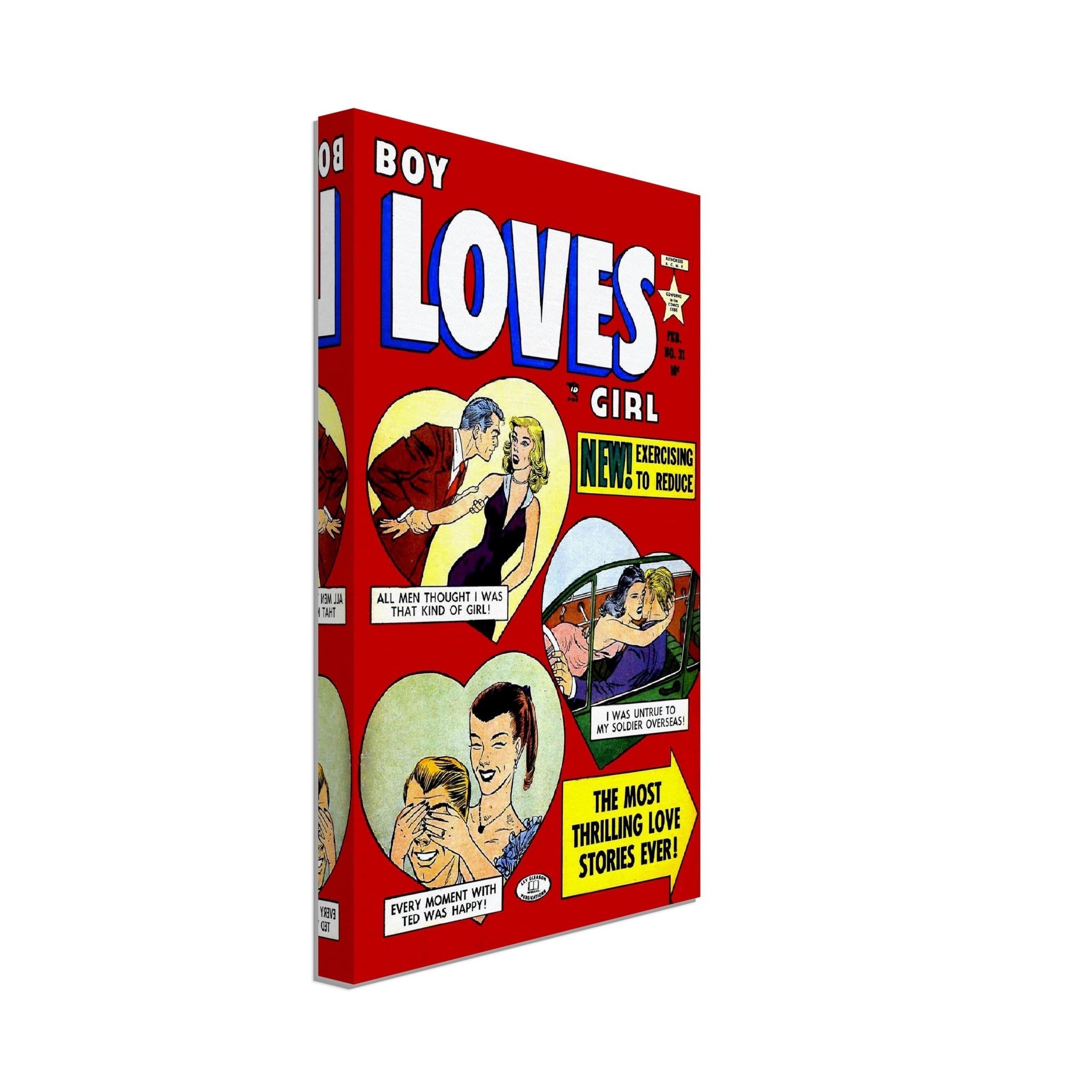 Boy Loves Girl Canvas Print No 31 - Vintage Romance Canvas From 1953 - WallArtPrints4U