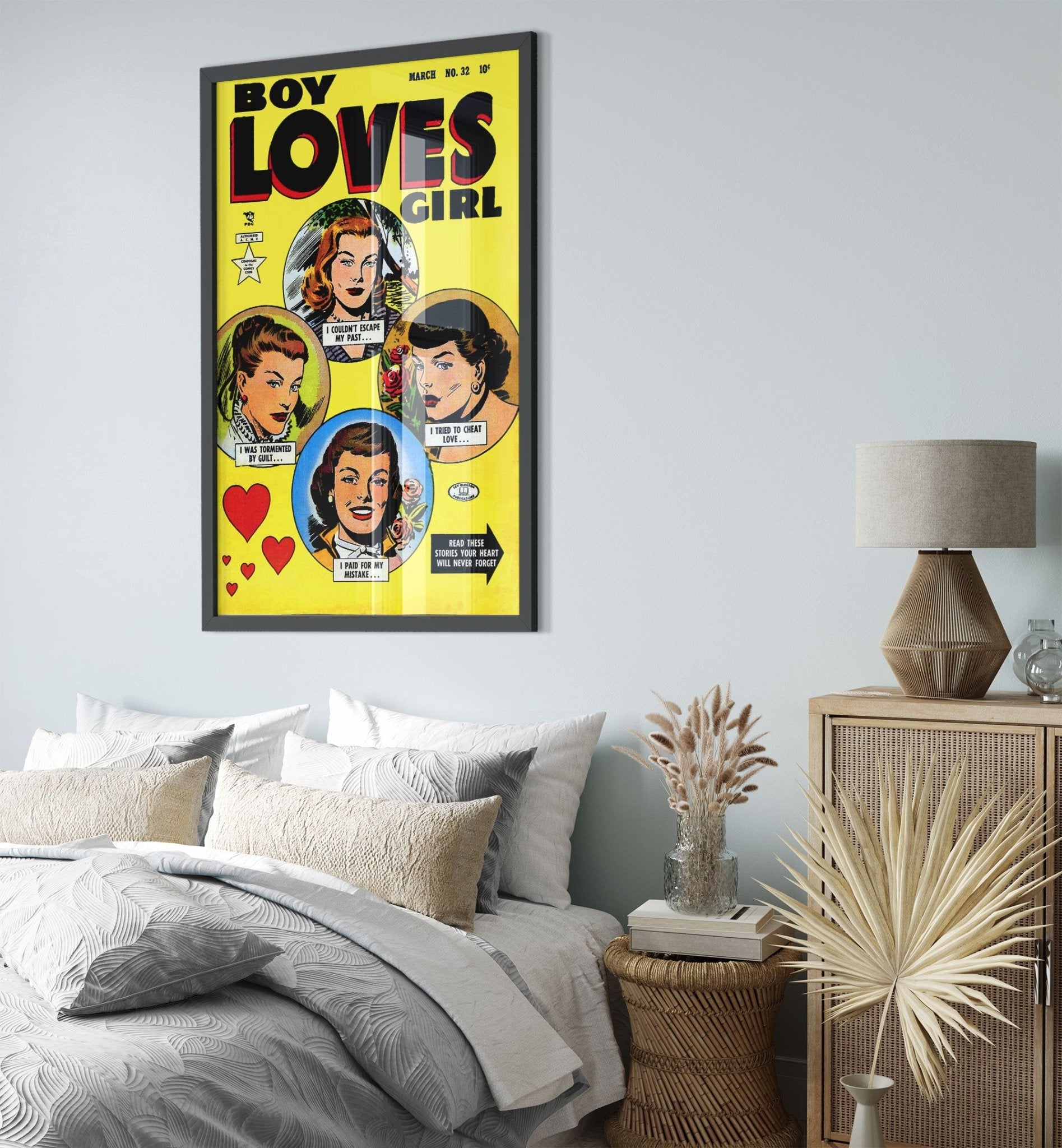 Boy Loves Girl Framed Print - Vintage Romance Framed From 1953 - WallArtPrints4U