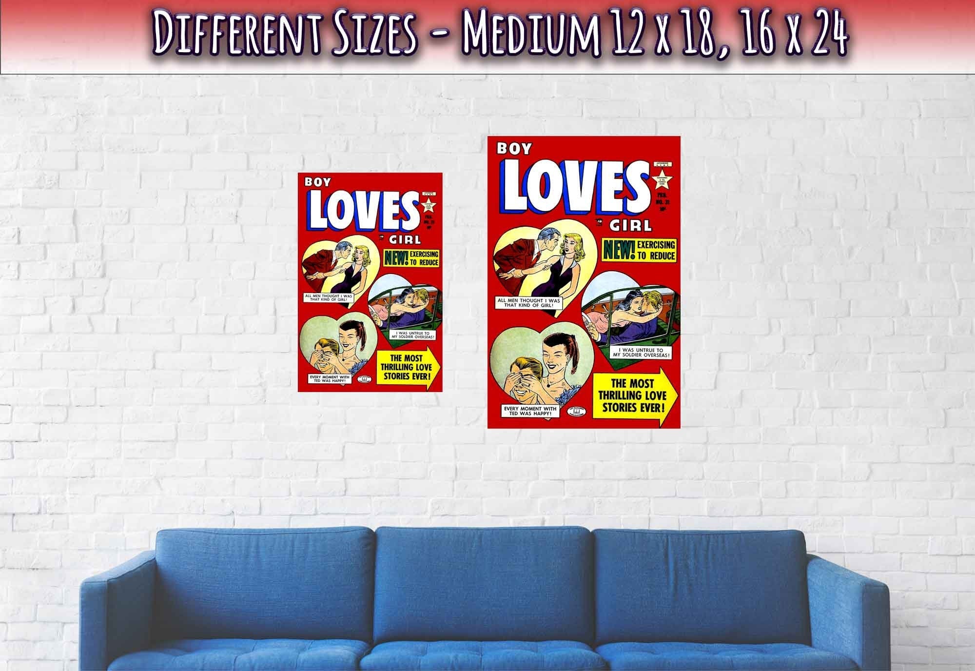 Boy Loves Girl Poster Print No 31 - Vintage Romance Poster From 1953 - WallArtPrints4U