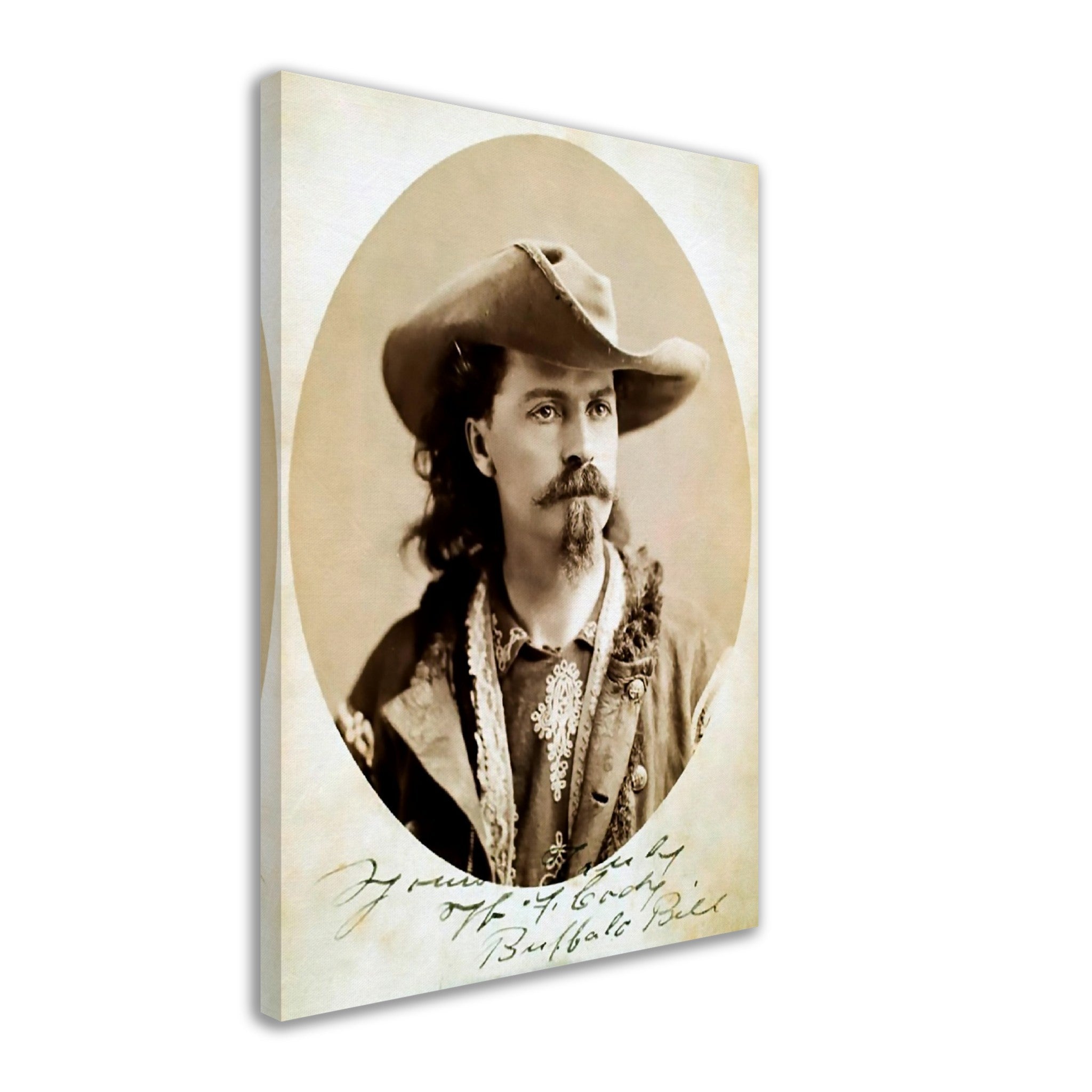 Buffalo Bills Canvas, Wild West Legend, Vintage Photo - Buffalo Bill Canvas Print - Signed William Cody Canvas - WallArtPrints4U
