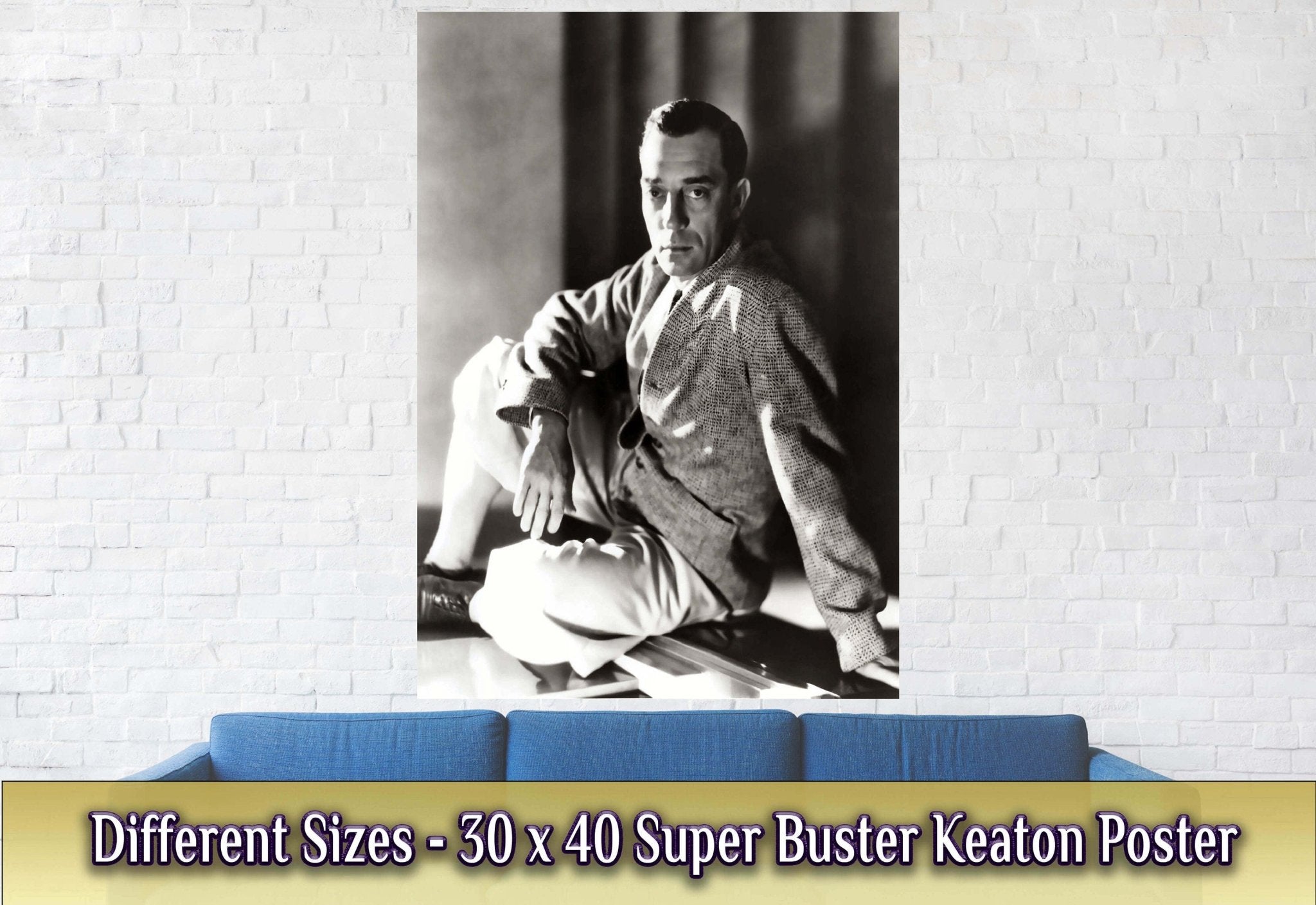 Buster Keaton Poster, Great Stone Face, Vintage Photo, Buster Keaton Print, Silver Screen Silent Movie Star - WallArtPrints4U