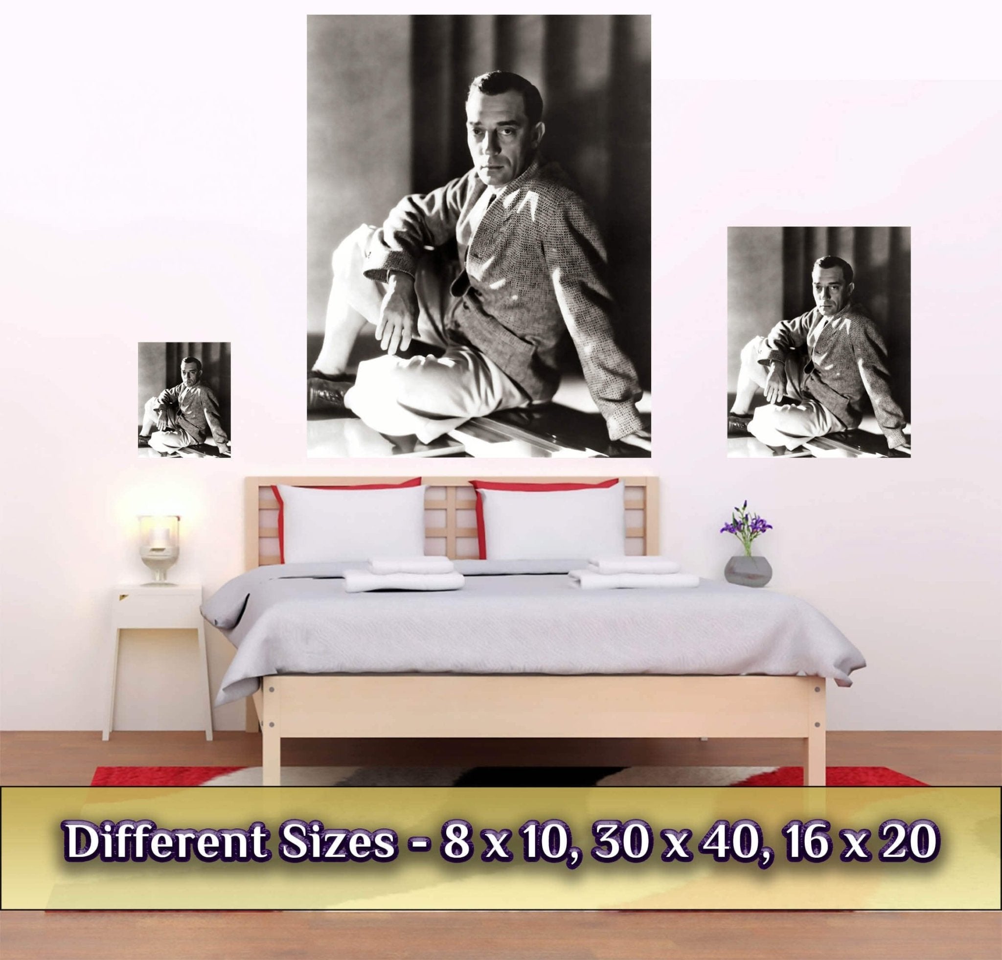 Buster Keaton Poster, Great Stone Face, Vintage Photo, Buster Keaton Print, Silver Screen Silent Movie Star - WallArtPrints4U