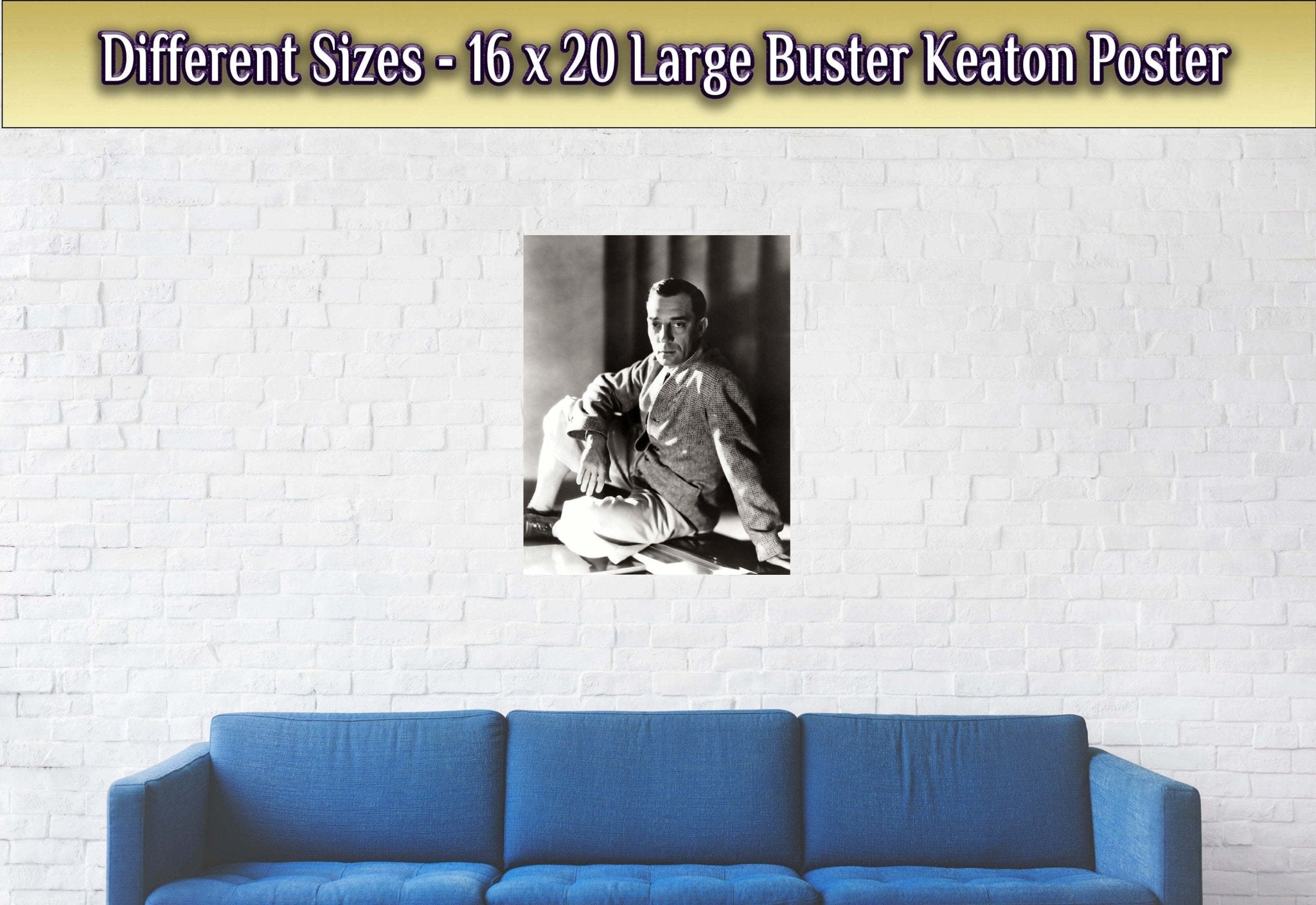 Buster Keaton Poster, Great Stone Face, Vintage Photo, Buster Keaton Print, Silver Screen Silent Movie Star - WallArtPrints4U