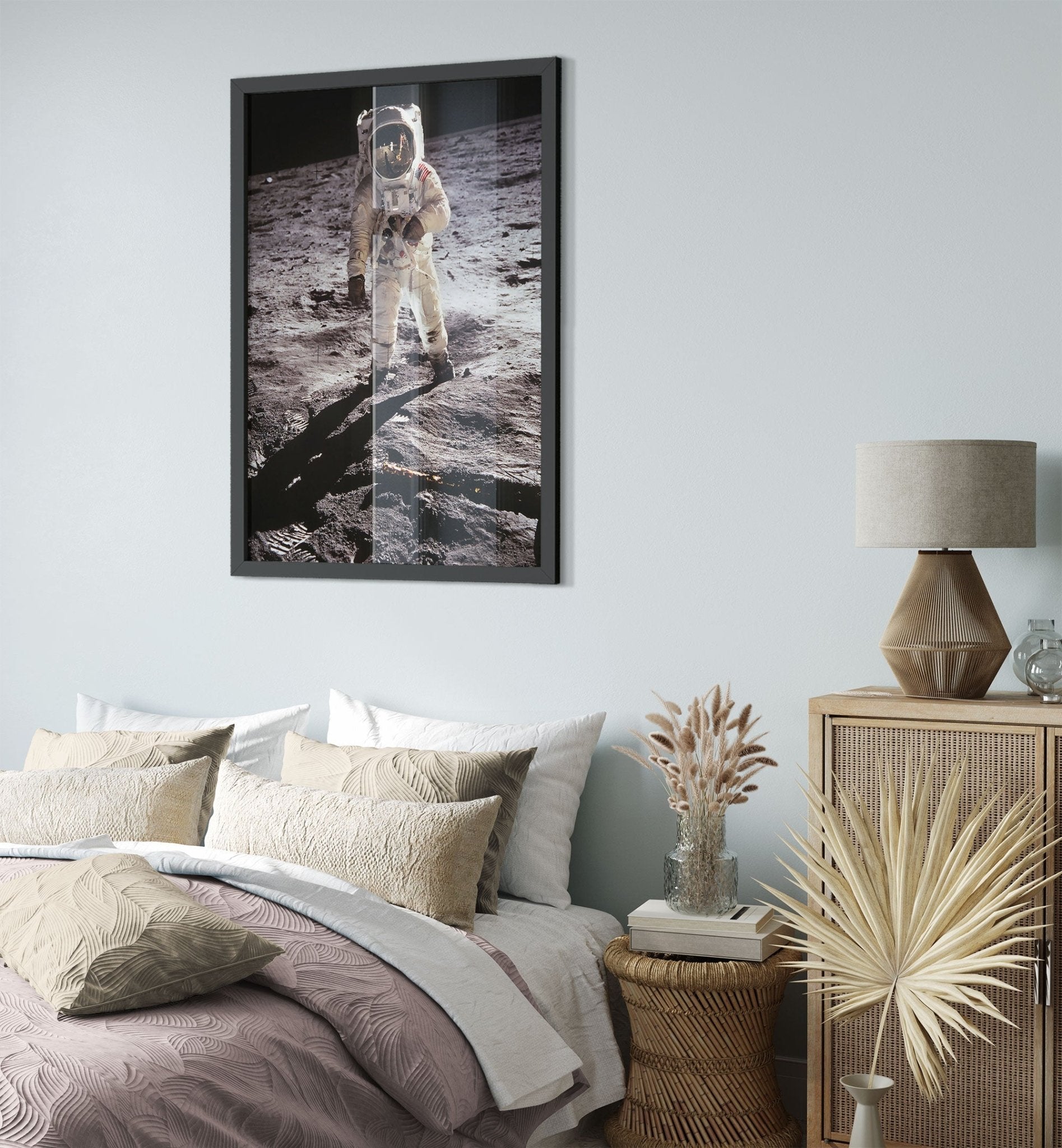 Buzz Aldrin Moon Landing Framed, Famous Photo Framed Print From 1969, Vintage Wall Art - Apollo 11 Moon Landing - WallArtPrints4U