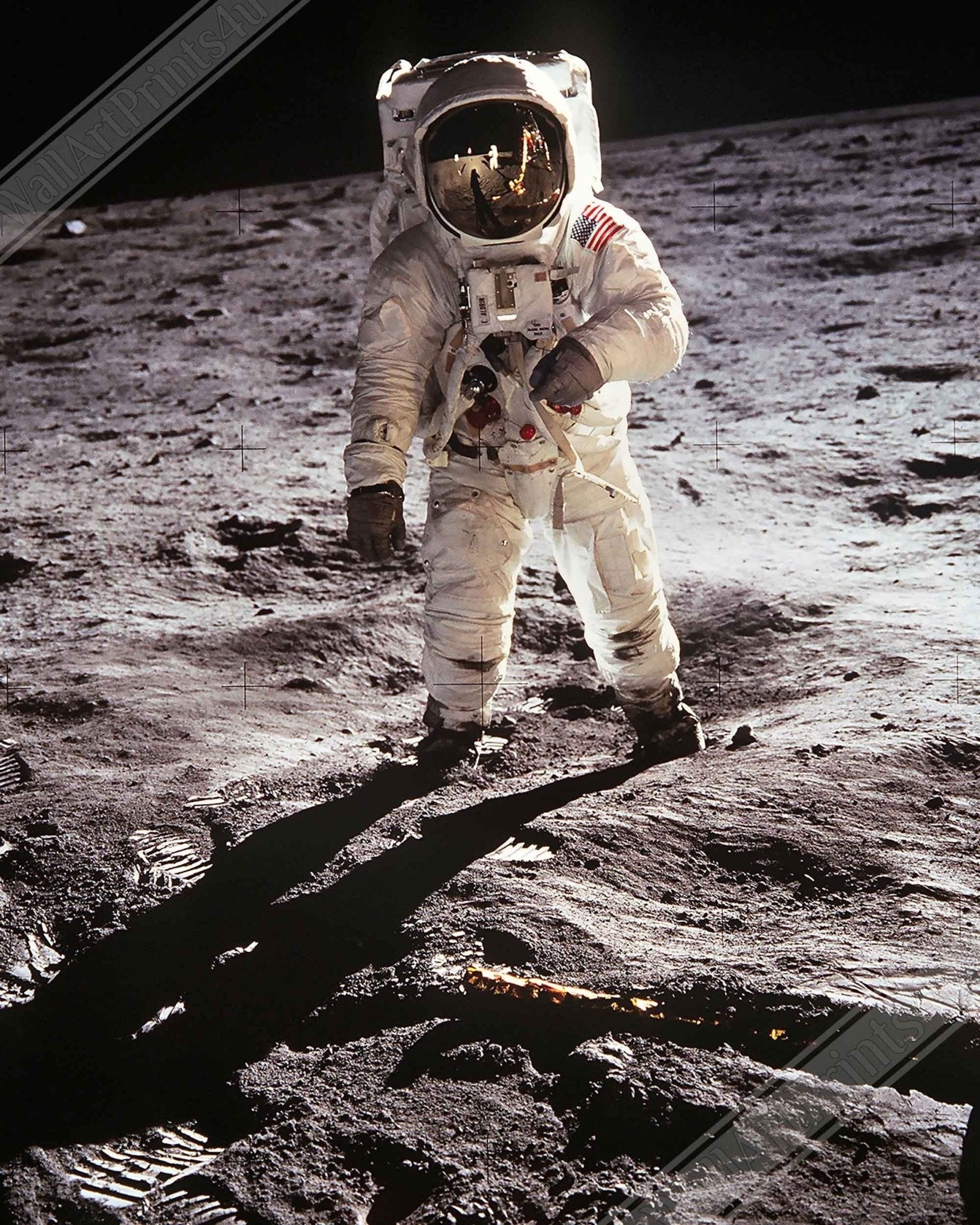 Buzz Aldrin Moon Landing Poster, Famous Photo Print From 1969, Vintage Wall Art - Apollo 11 Moon Landing - WallArtPrints4U
