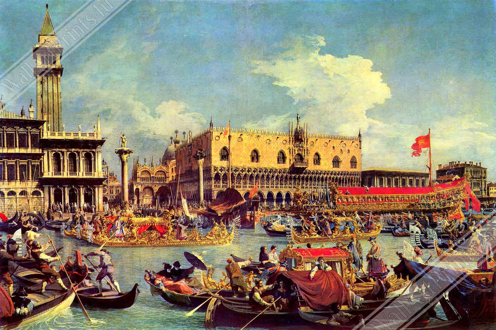Canaletto Framed Print, The Bucinturo Framed Venice, Returning To The Molo On Ascension Day - WallArtPrints4U
