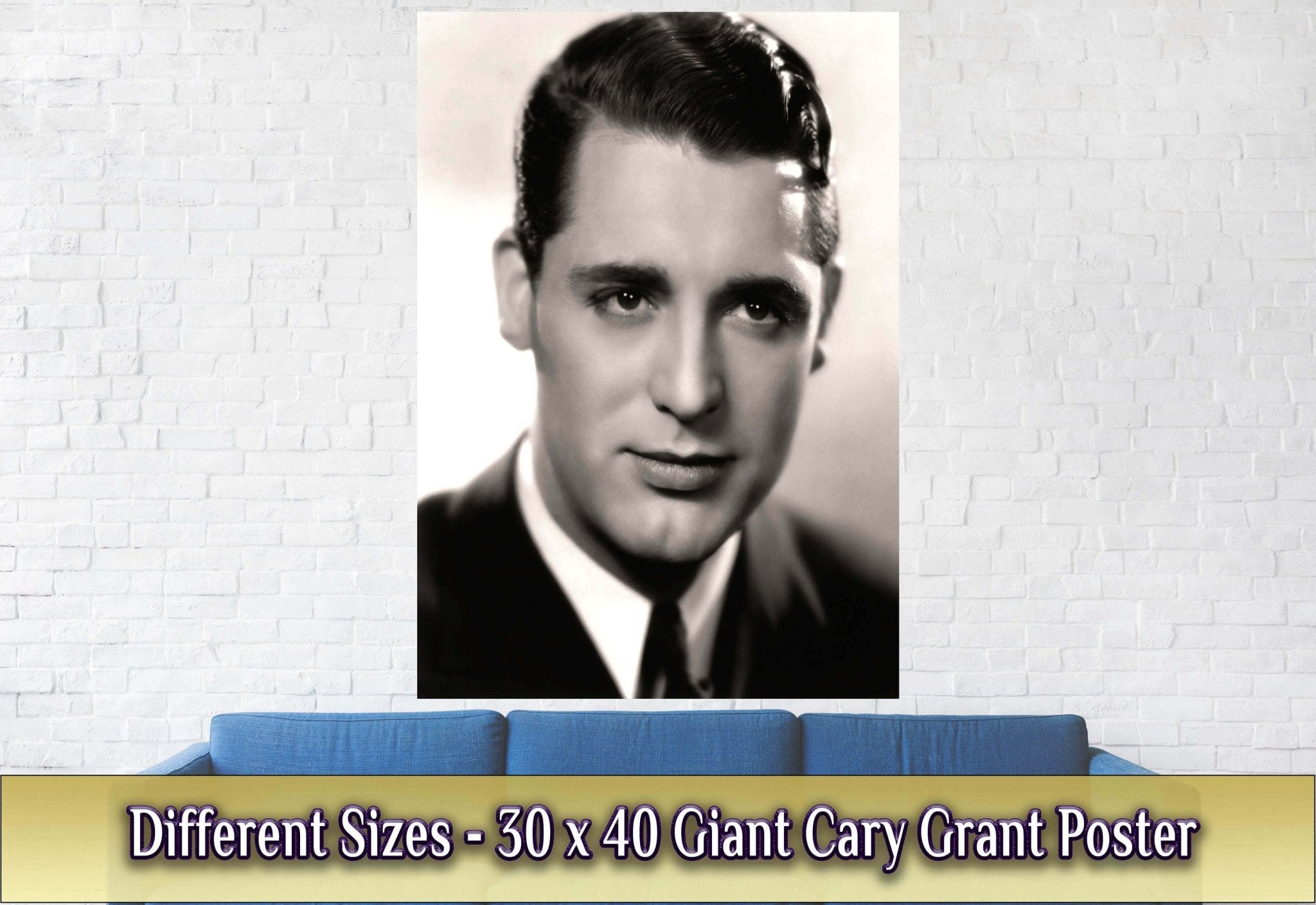 Cary Grant Poster, Young Chin Dimple, Vintage Photo, Cary Grant Print, Silver Screen Star - WallArtPrints4U