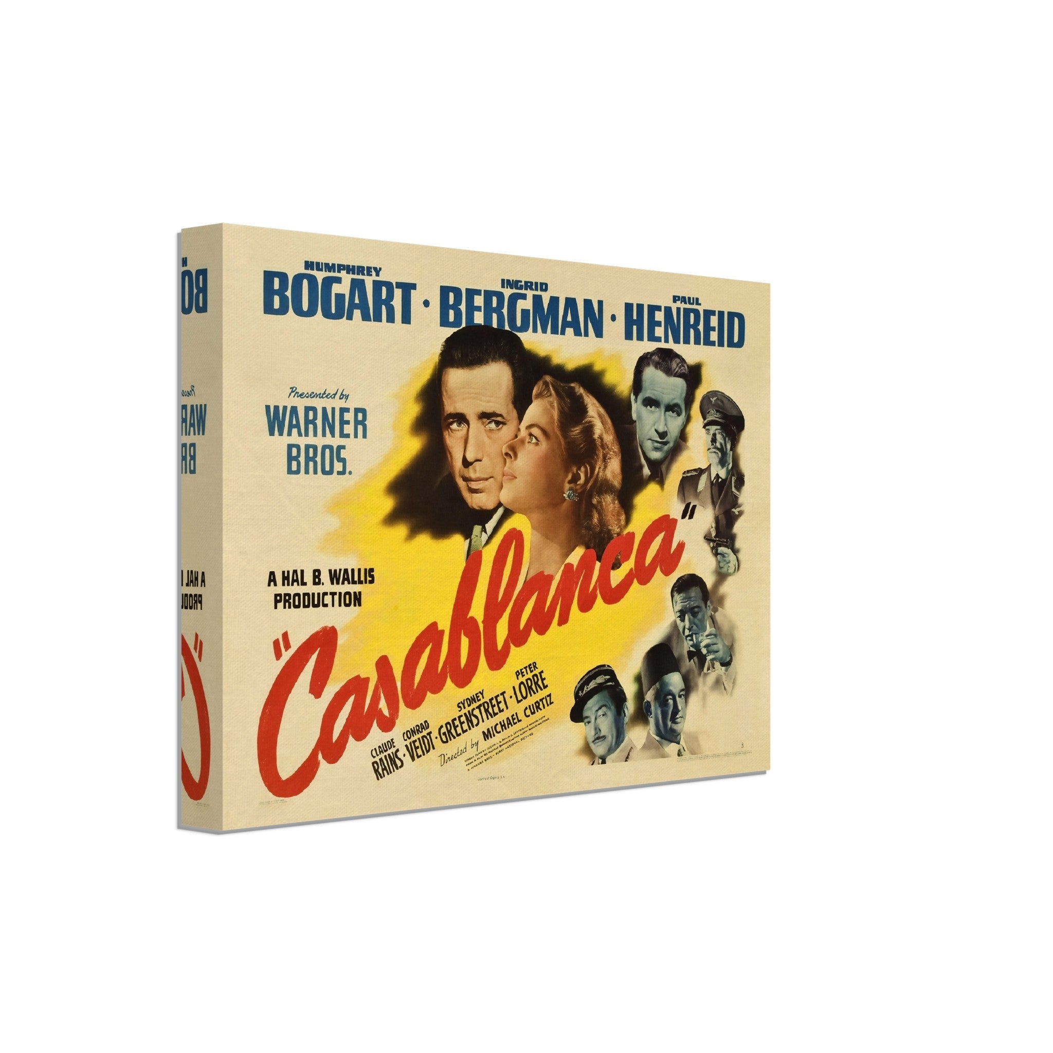 Casablanca Movie Canvas, Vintage Movie Canvas 1942 Canvas Film Art - Humphrey Bogart - Ingrid Bergman - WallArtPrints4U