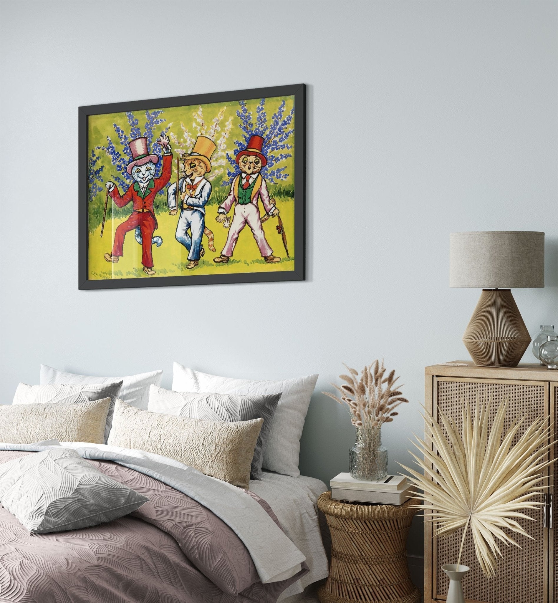 Cats Dancing Framed Print - Vintage Louis Wain Framed - Louis Wain Cat Framed Print - WallArtPrints4U