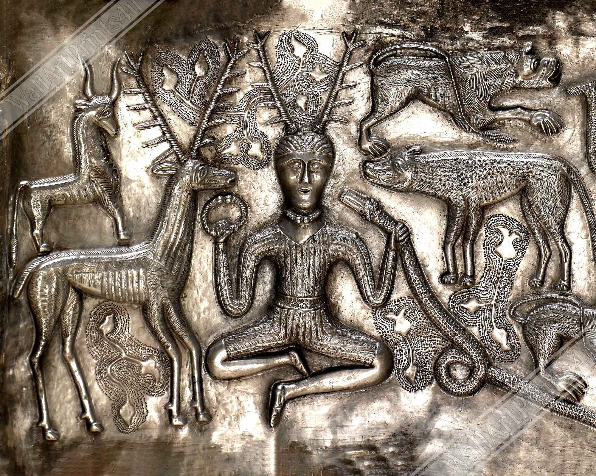 Cernunos Framed, Horned God Framed Print, Gundestrup Cauldron, 200 - 300 Bc - WallArtPrints4U