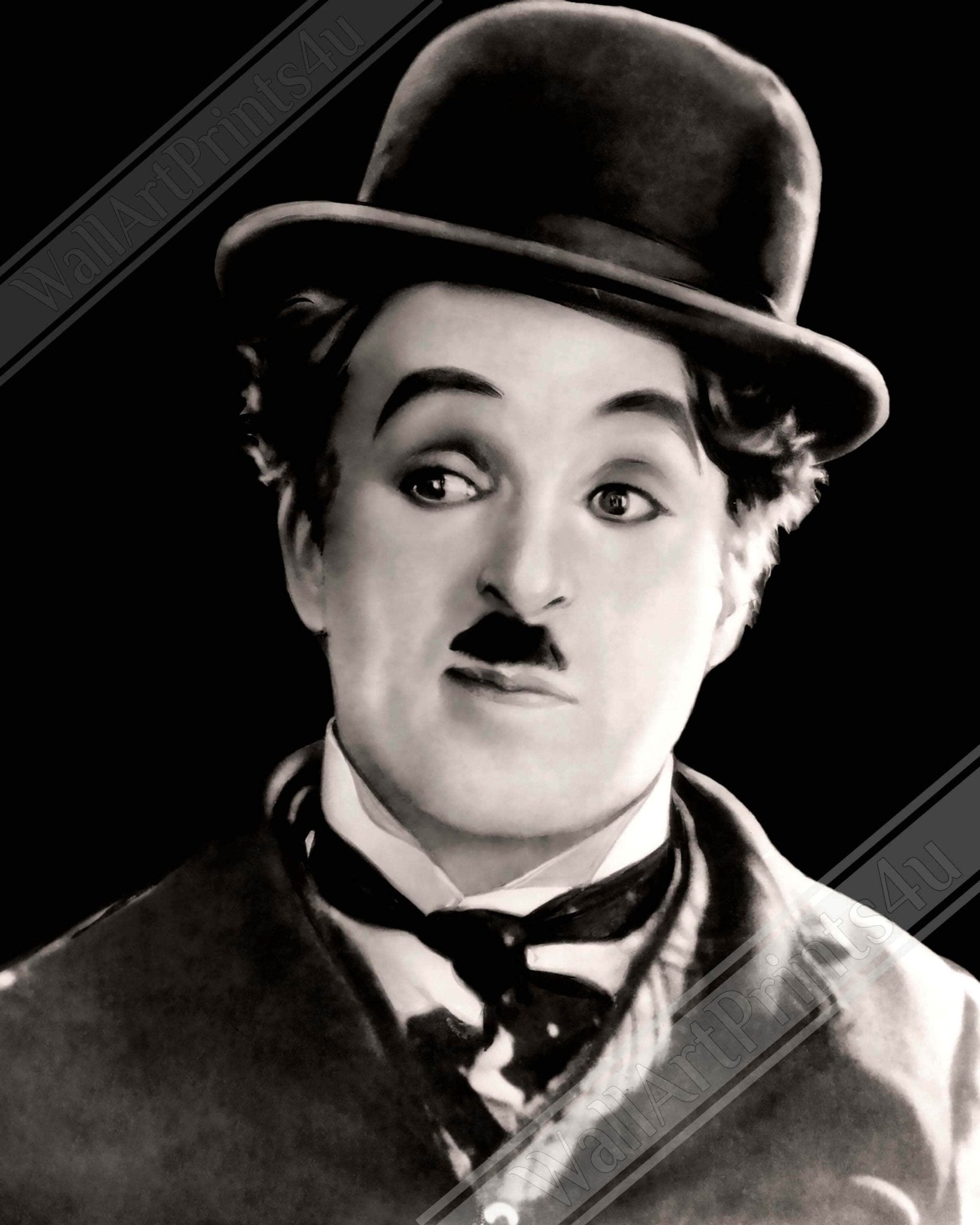 Charlie Chaplin Framed, The Tramp, Vintage Photo, Charlie Chaplin Framed Print - Hollywood Silent Silver Screen Star UK, EU USA Domestic Shipping - WallArtPrints4U