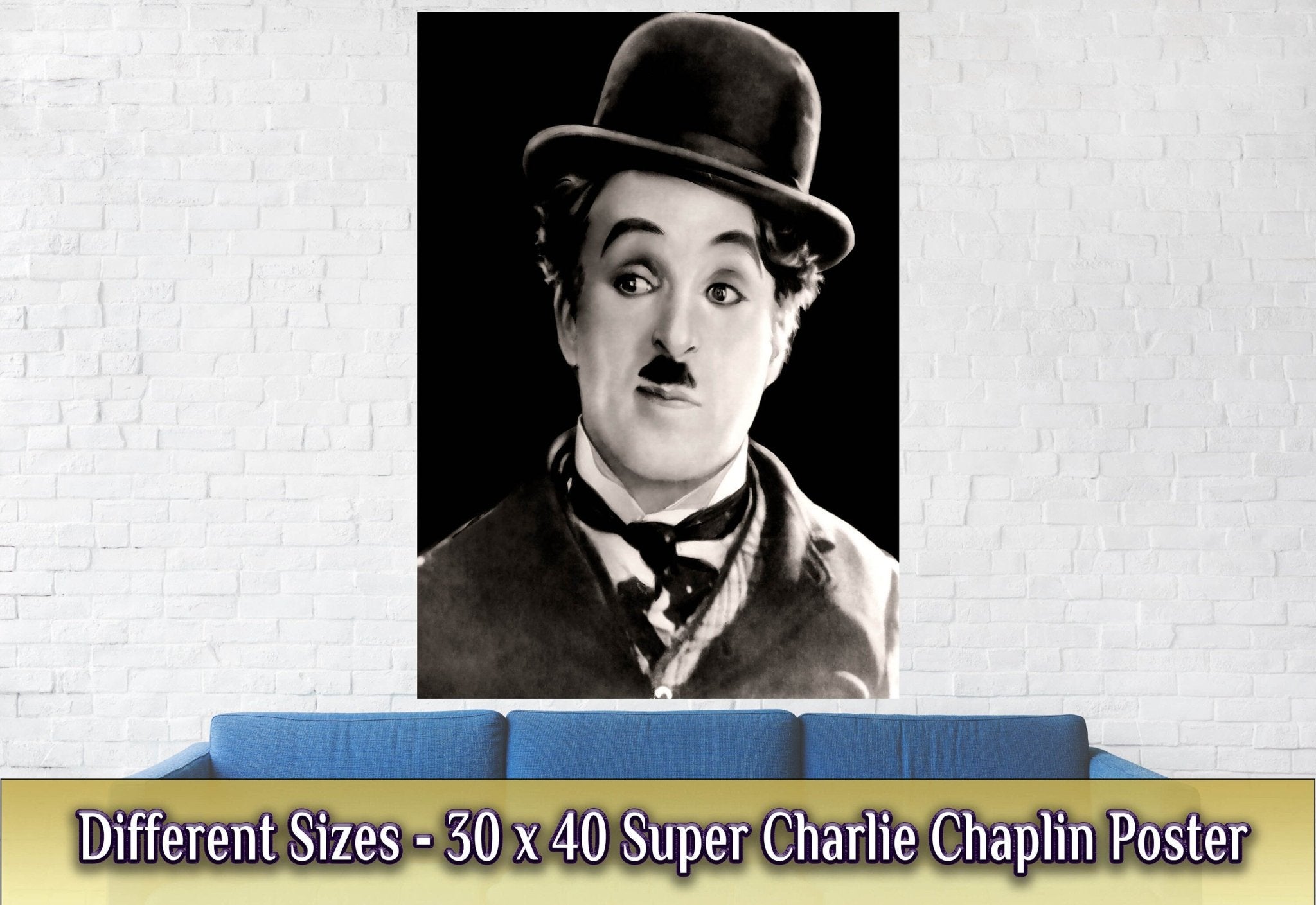Charlie Chaplin Poster, The Tramp, Vintage Photo, Charlie Chaplin Print - Hollywood Silent Silver Screen Star - WallArtPrints4U