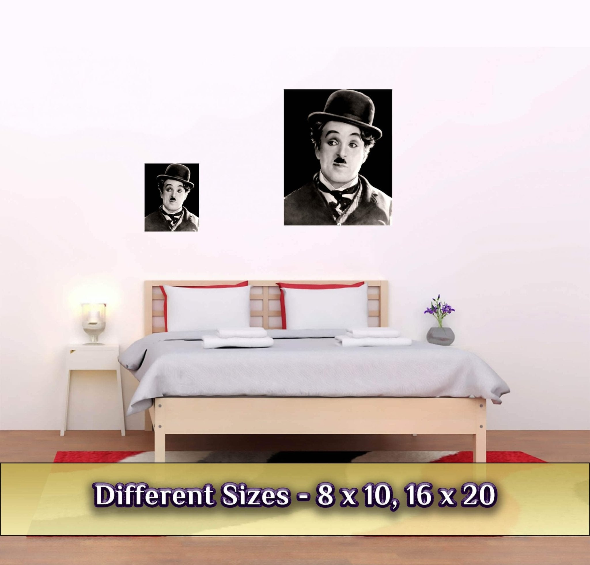 Charlie Chaplin Poster, The Tramp, Vintage Photo, Charlie Chaplin Print - Hollywood Silent Silver Screen Star - WallArtPrints4U
