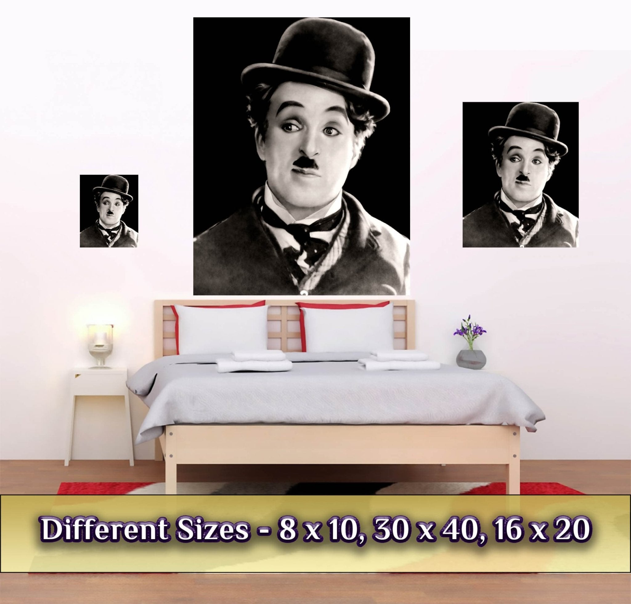 Charlie Chaplin Poster, The Tramp, Vintage Photo, Charlie Chaplin Print - Hollywood Silent Silver Screen Star - WallArtPrints4U