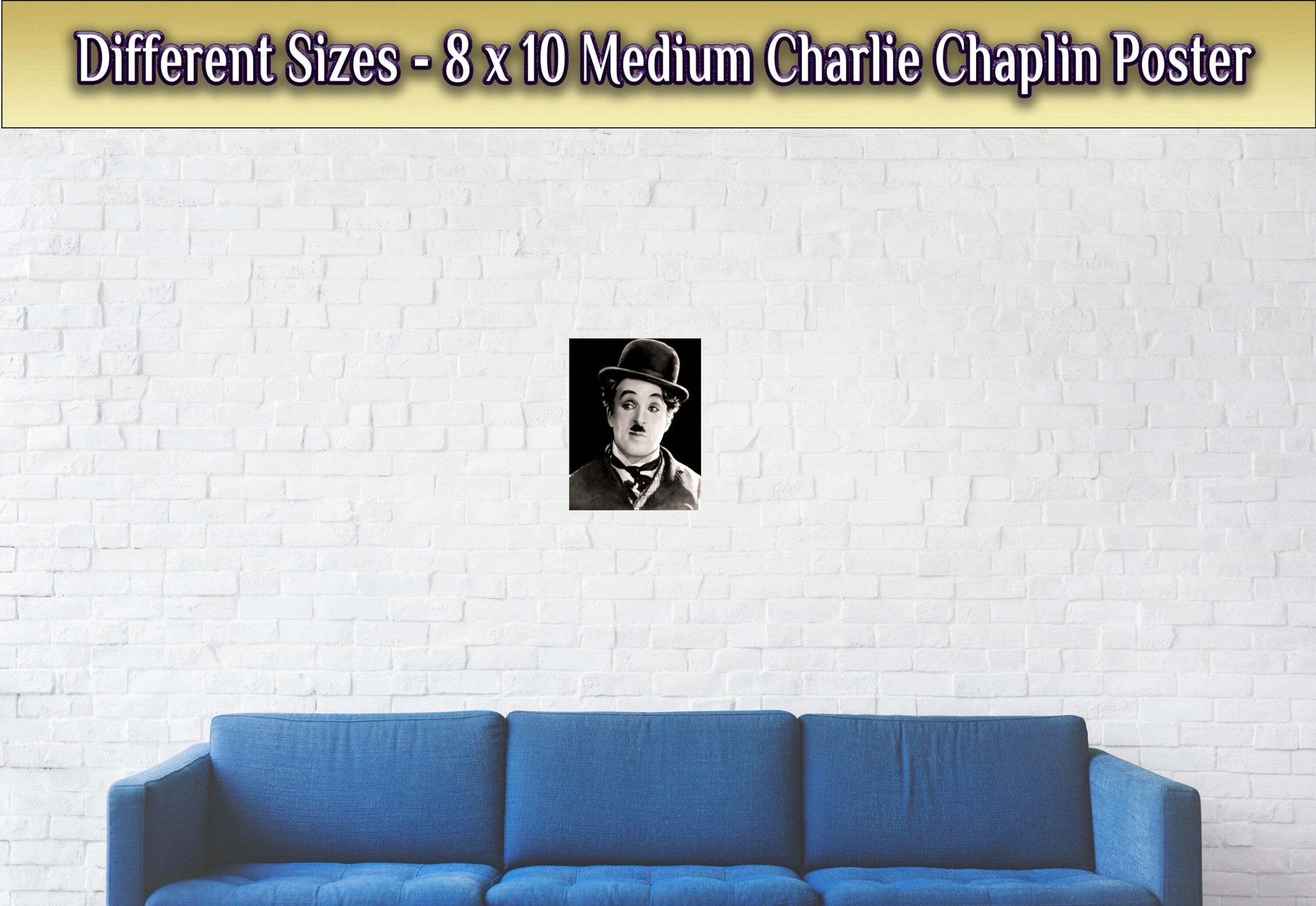 Charlie Chaplin Poster, The Tramp, Vintage Photo, Charlie Chaplin Print - Hollywood Silent Silver Screen Star - WallArtPrints4U