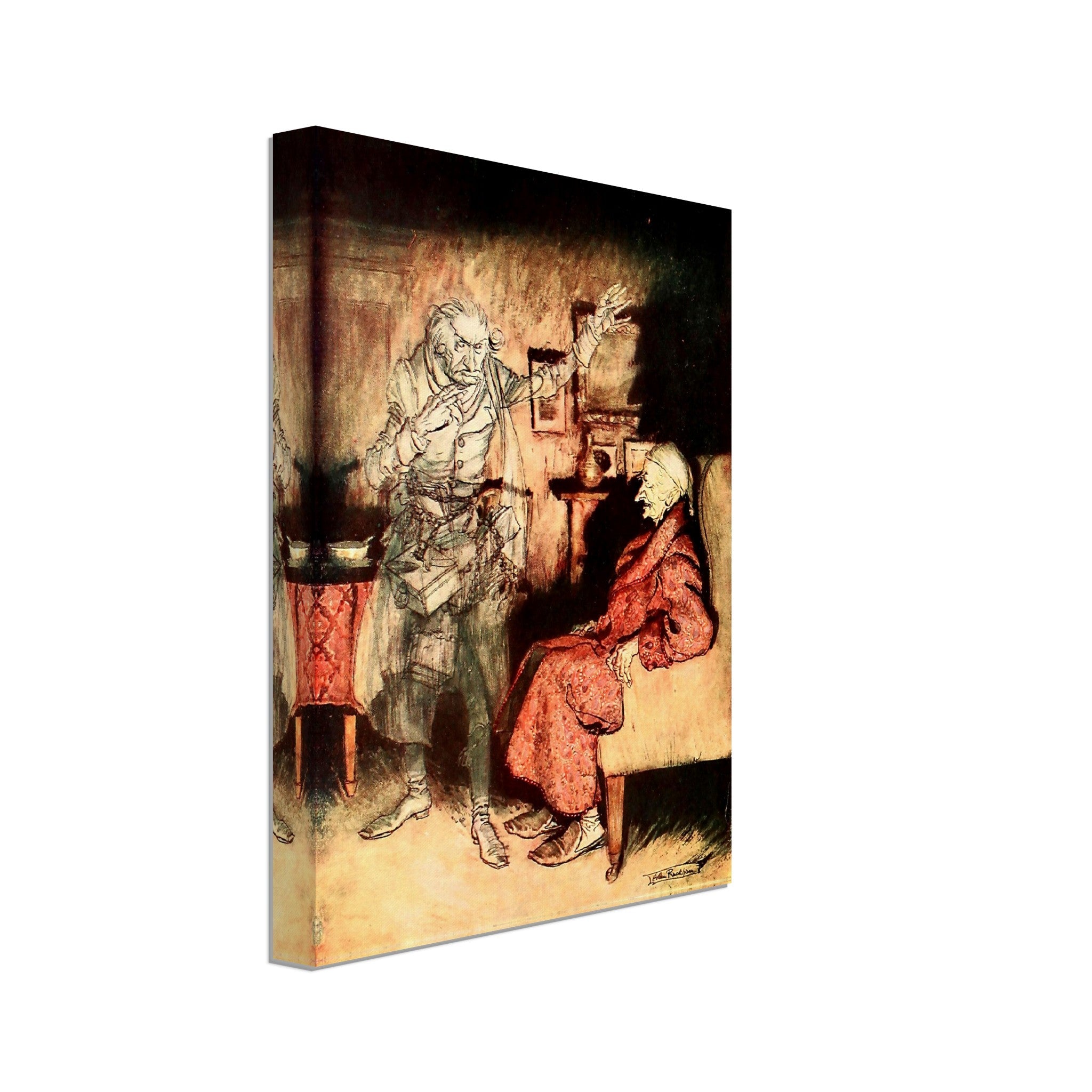 Christmas Carol Arthur Rackham Canvas - Scrooge And Christmas Past - Arthur Rackham Canvas Print - WallArtPrints4U