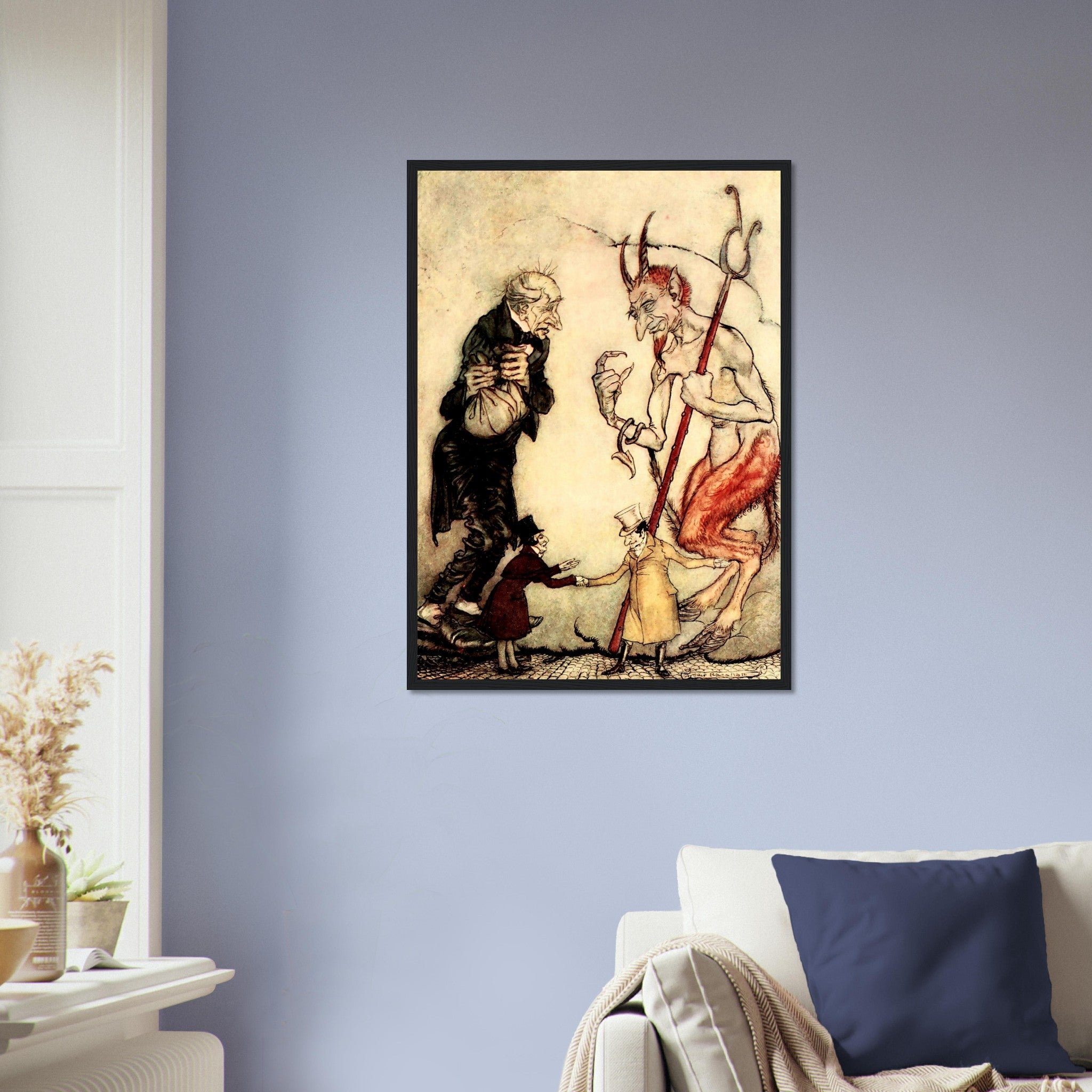 Christmas Carol Arthur Rackham Framed Print - Old Scratch - Arthur Rackham Framed UK, EU USA Domestic Shipping - WallArtPrints4U