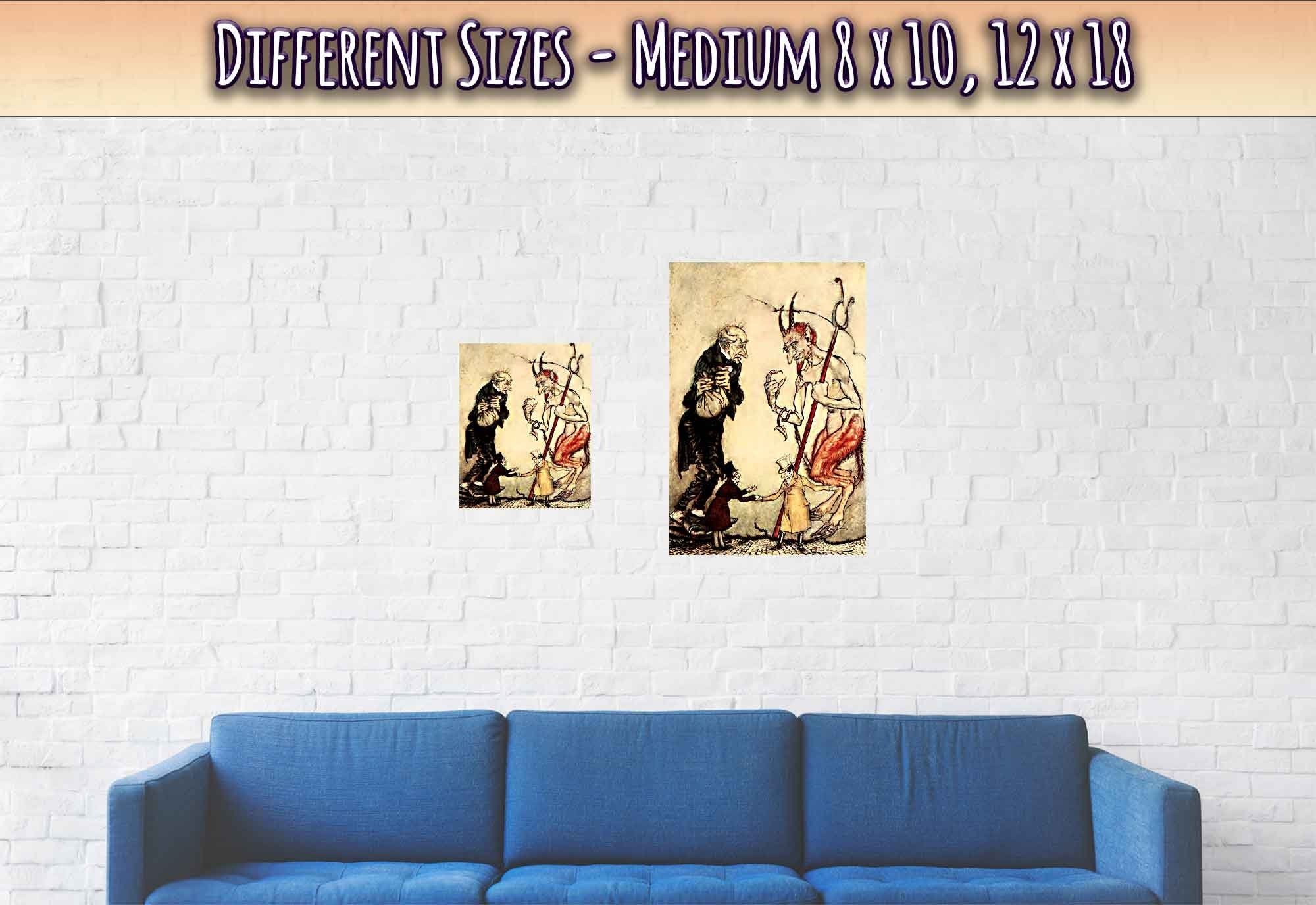 Christmas Carol Arthur Rackham Poster - Old Scratch - Arthur Rackham Print - WallArtPrints4U