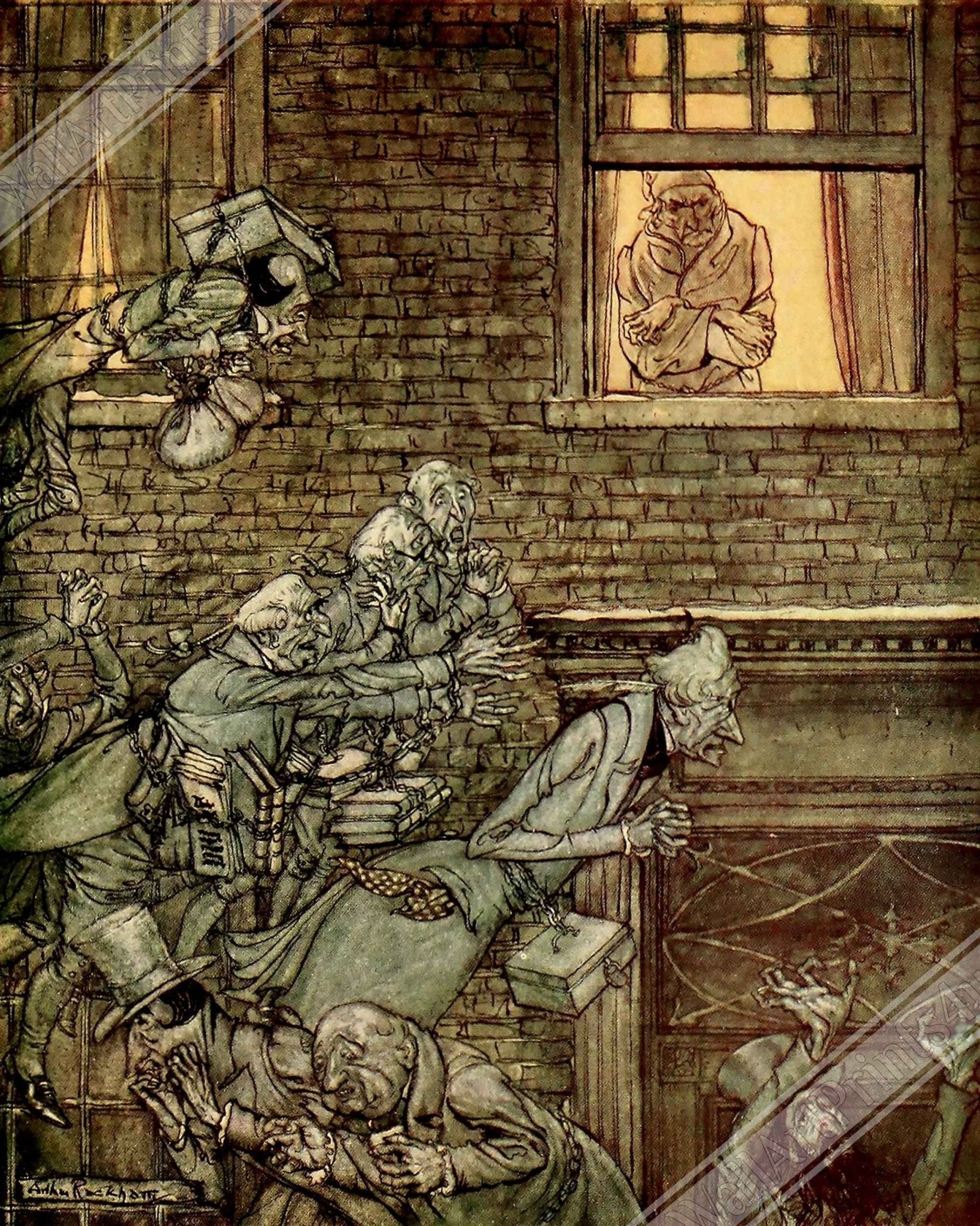 Christmas Carol Arthur Rackham Poster - Phantoms Everywhere - Arthur Rackham Print - WallArtPrints4U