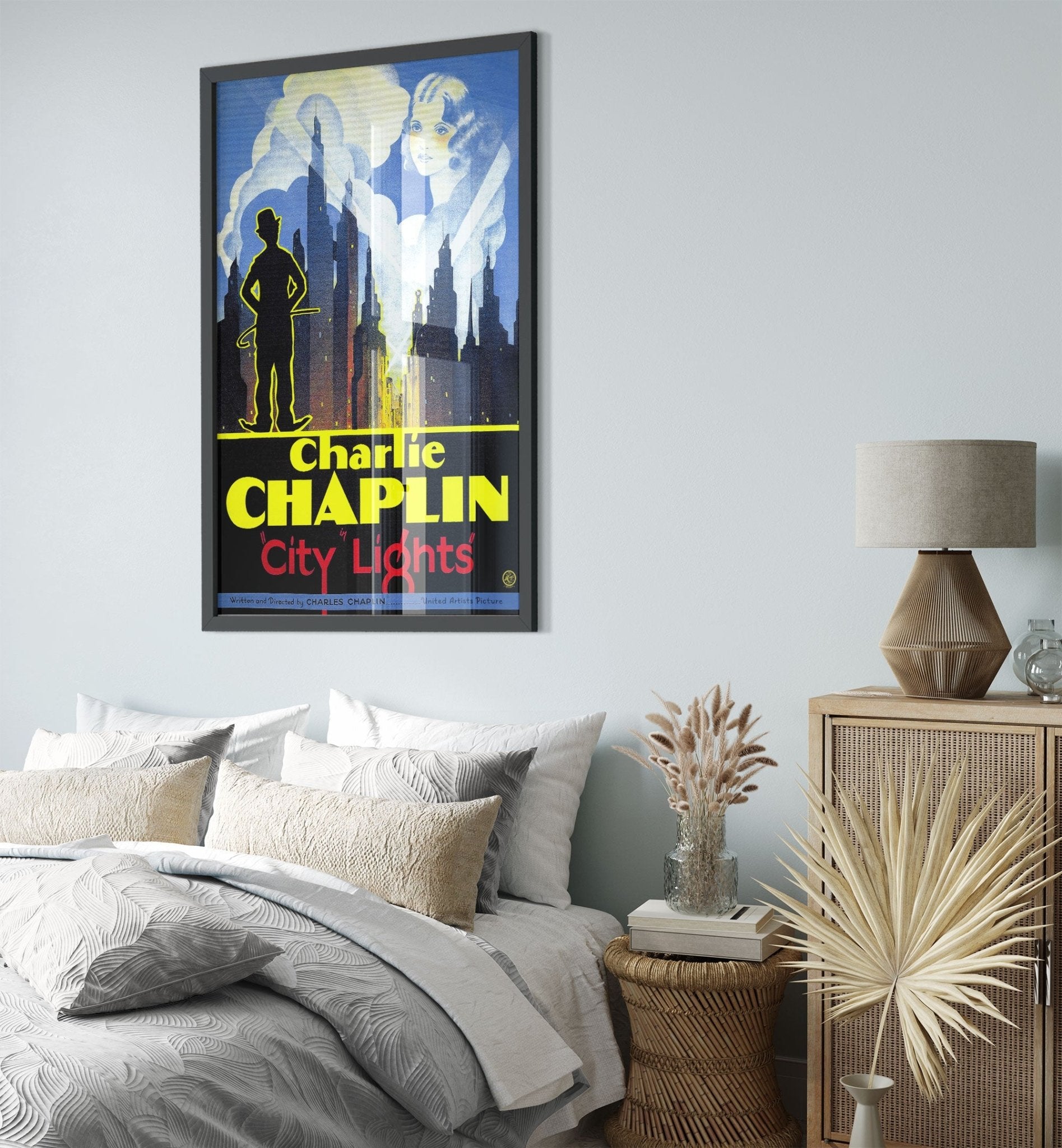 City Lights Framed, Vintage Movie Framed 1931 Framed Film Art - Charlie Chaplin - WallArtPrints4U