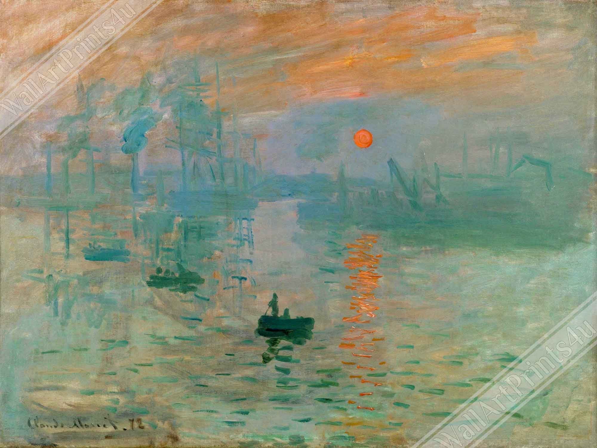 Claude Monet Poster, Impression, Soleil Levant Print Impressionist Painting - WallArtPrints4U